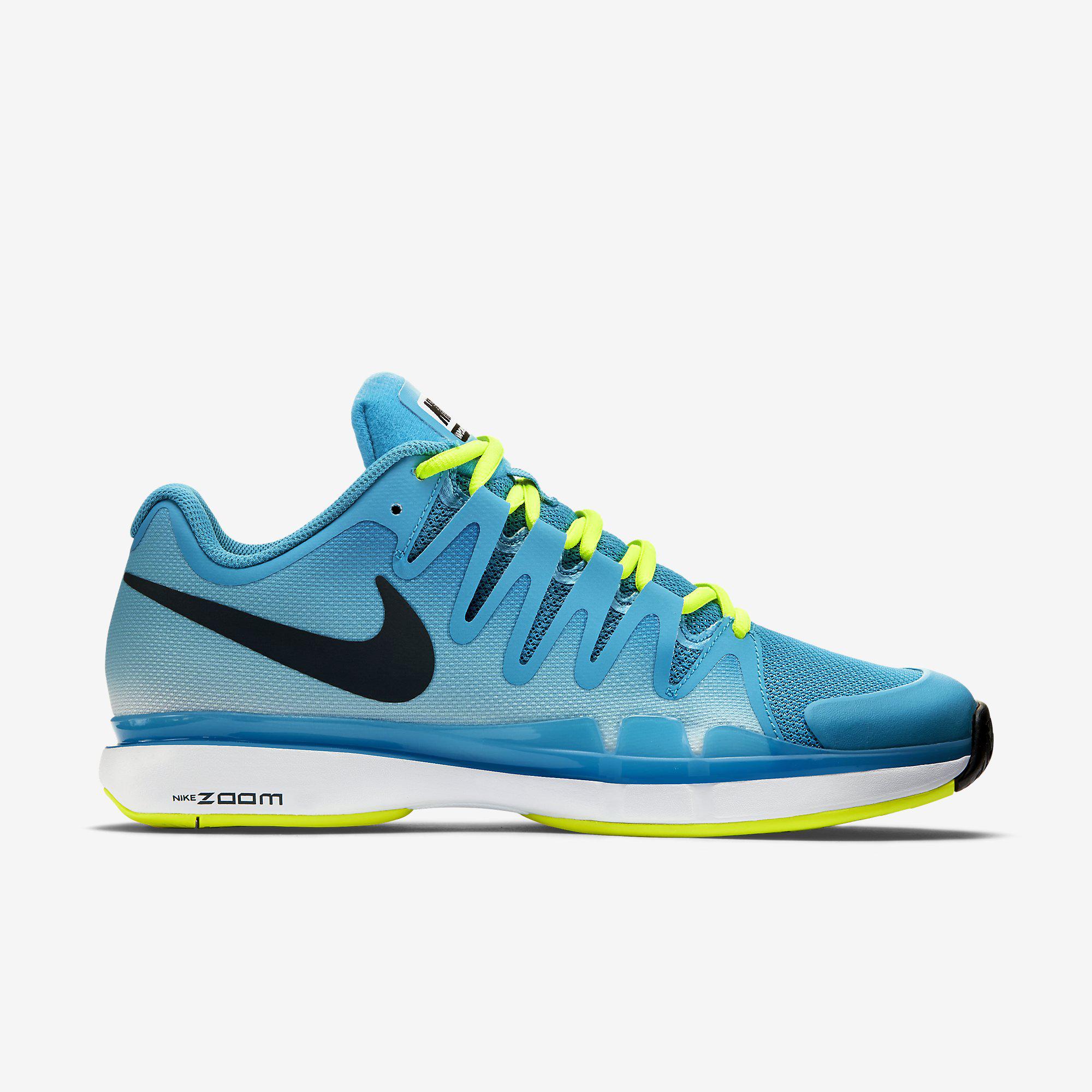 Nike Mens Zoom Vapor 9.5 Tour Tennis Shoes - Blue/Yellow
