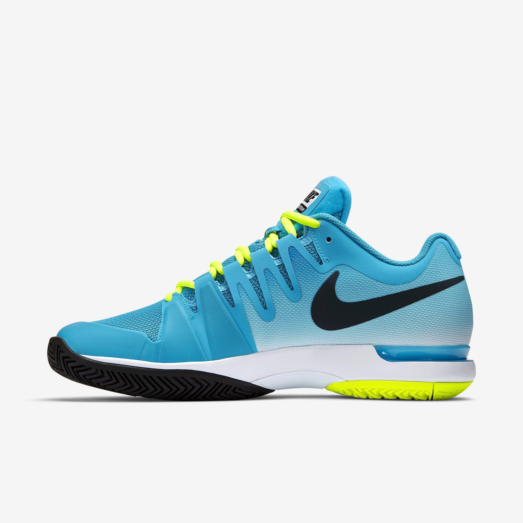 Nike Mens Zoom Vapor 9.5 Tour Tennis Shoes - Blue/Yellow - Tennisnuts.com