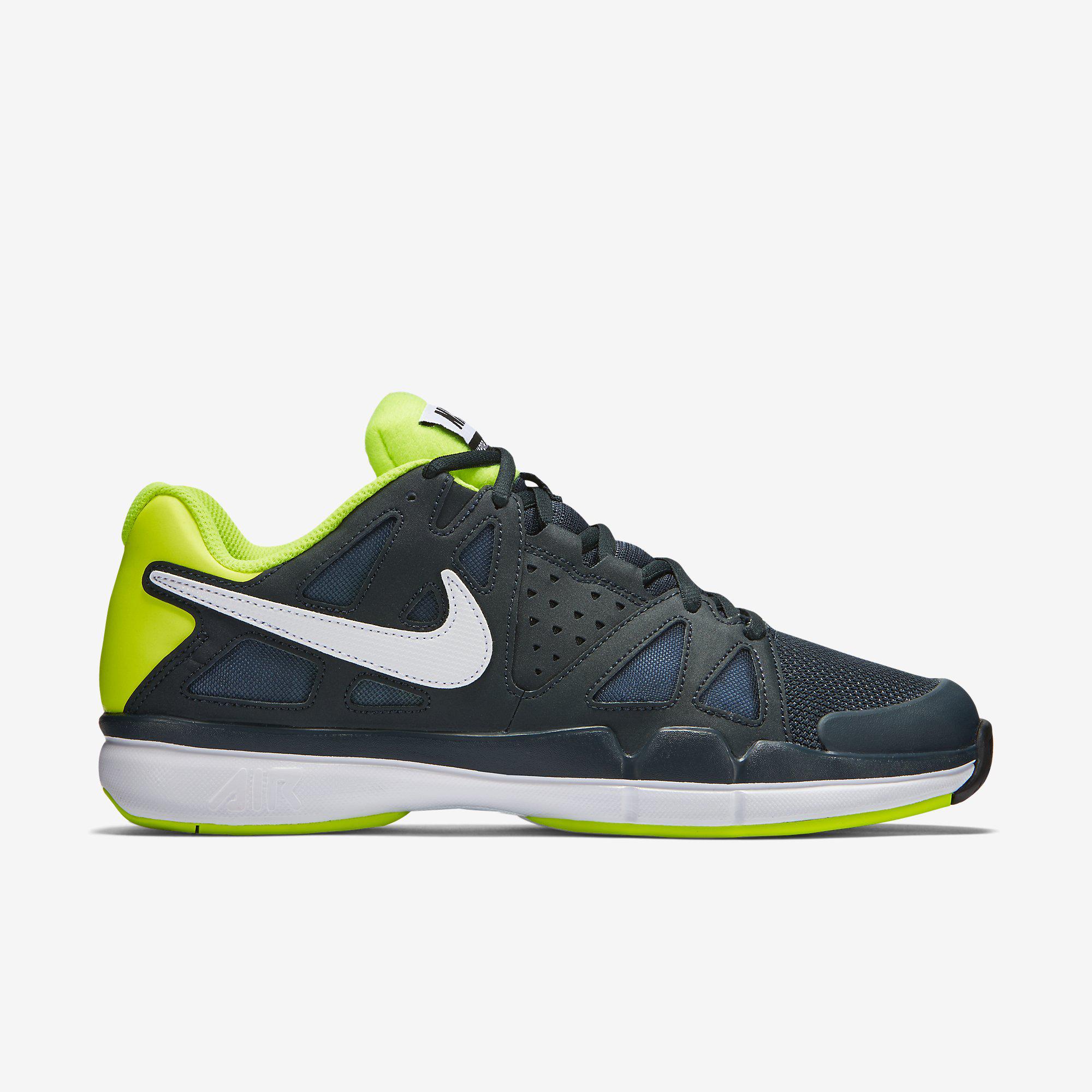 Nike Mens Air Vapor Advantage Tennis Shoes Classic Charcoal Volt