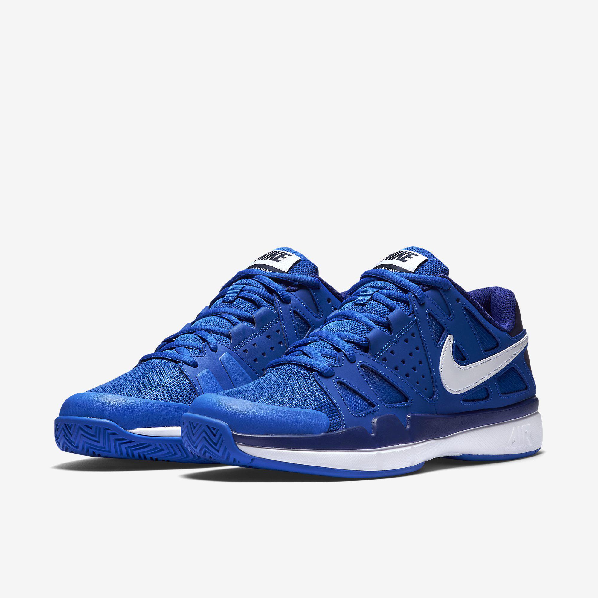 Nike Mens Air Vapor Advantage Tennis Shoes - Blue/White - Tennisnuts.com