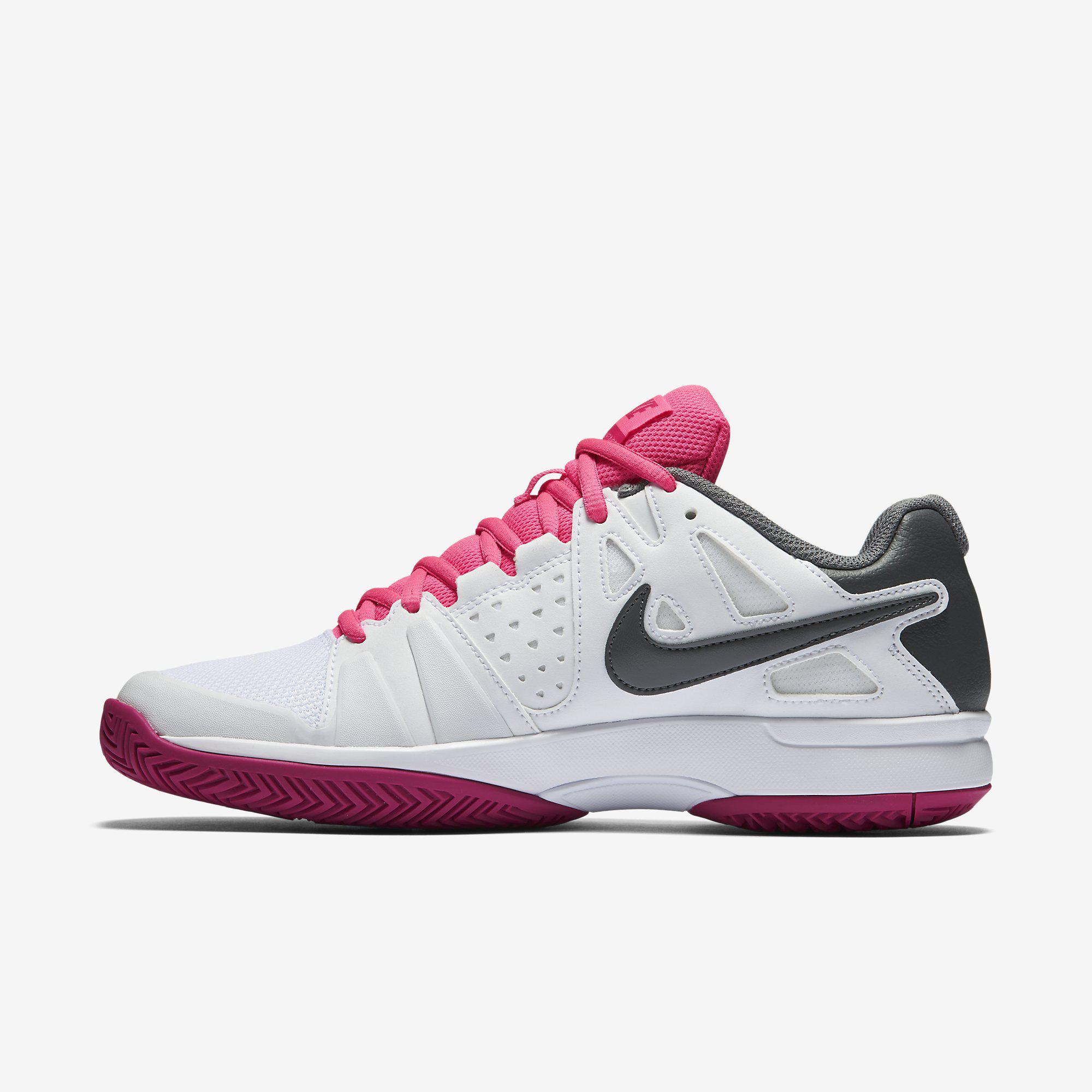 Nike Womens Air Vapor Advantage Tennis Shoes - White/Pink - 0