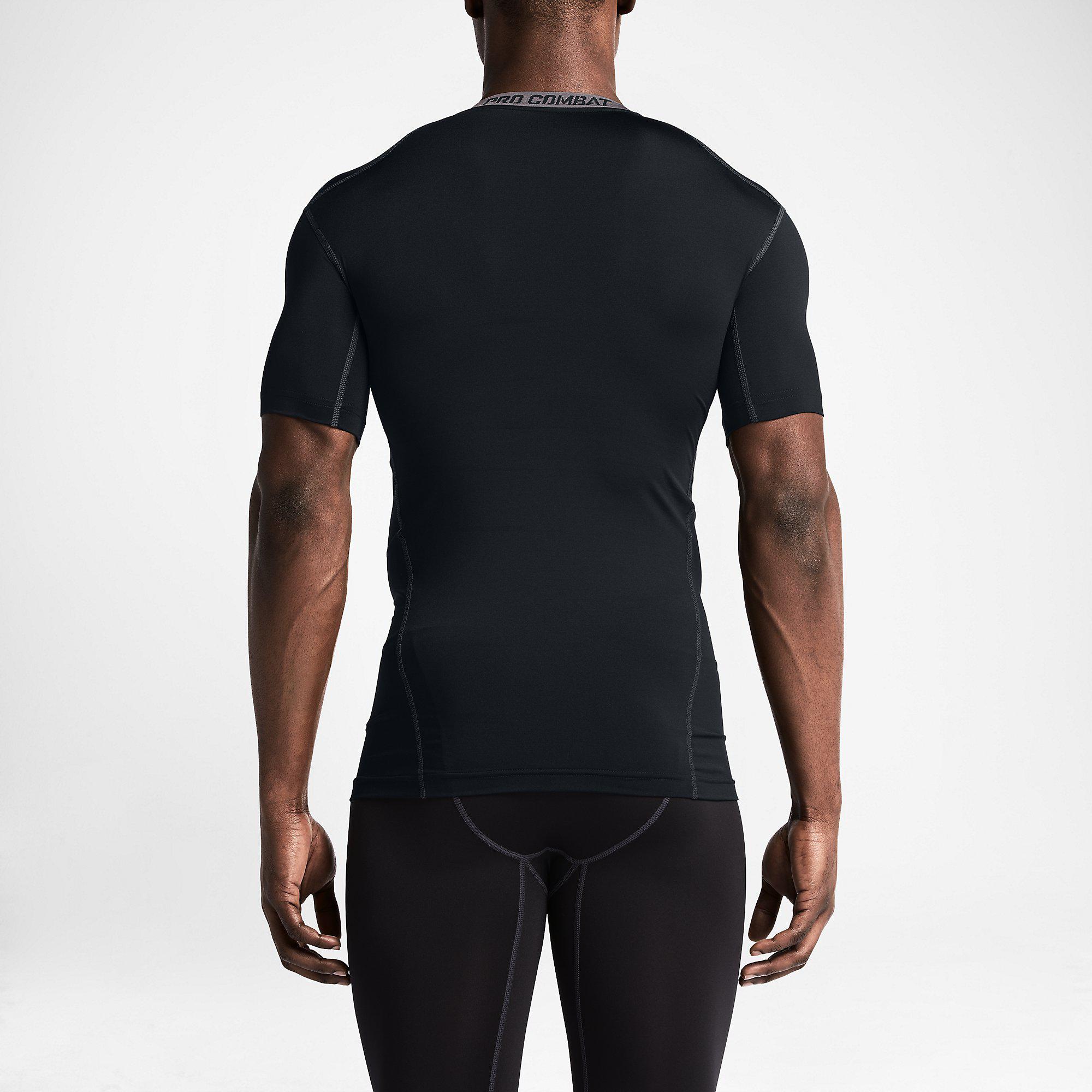 Nike Pro 2.0 Combat Core Short Sleeve Shirt Black/Cool Grey - Tennisnuts.com