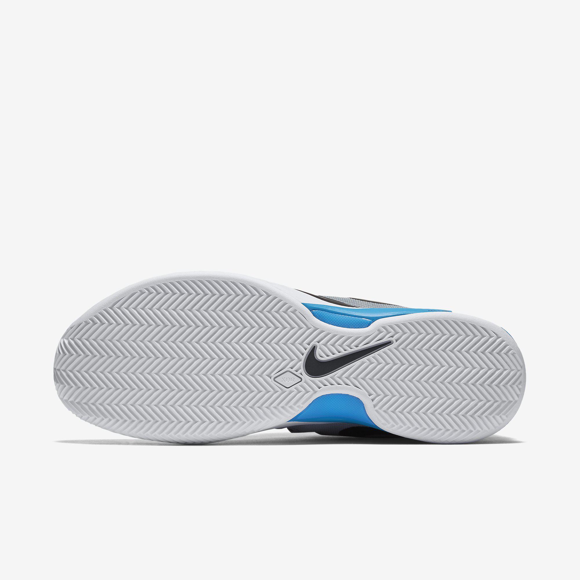 Nike Mens Zoom Vapor 9.5 Tour Clay Court Tennis Shoes - Grey/Blue ...