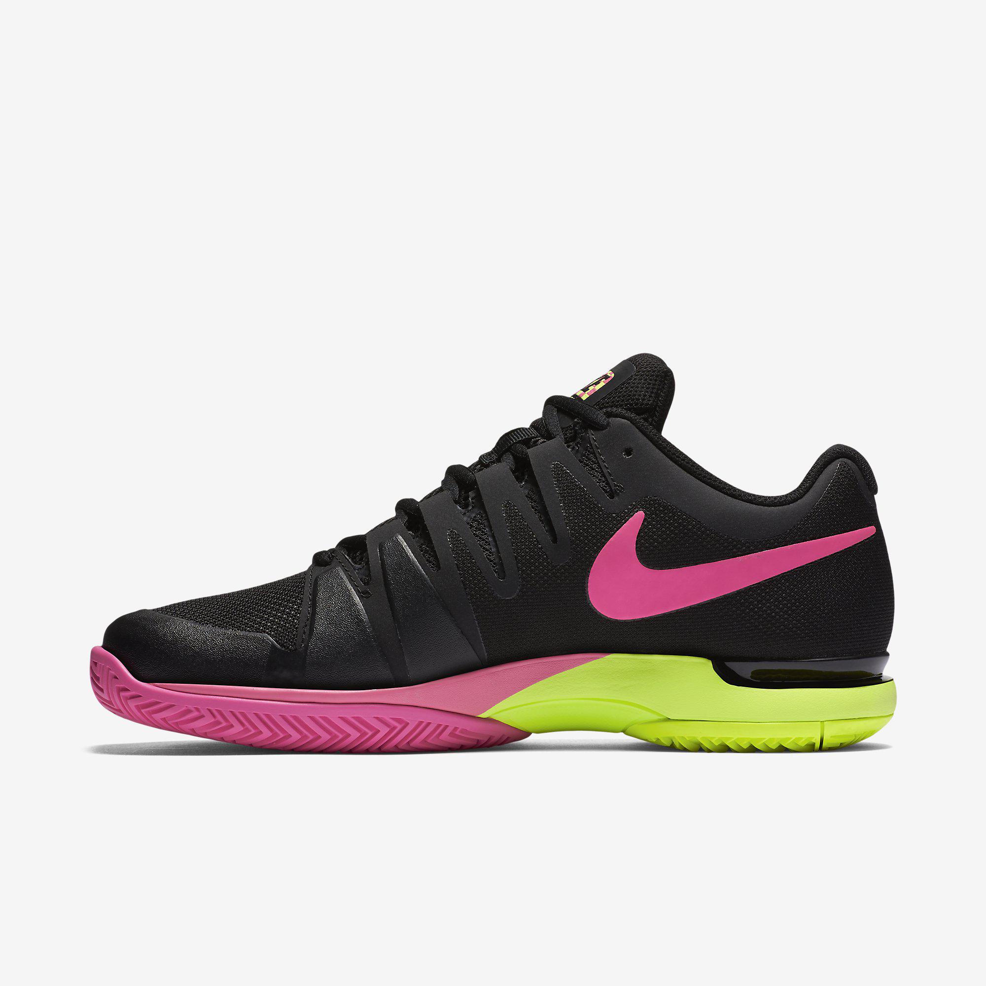 Nike Womens Zoom Vapor 9.5 Tennis Shoes - Black/Volt/Pink - www.bagssaleusa.com