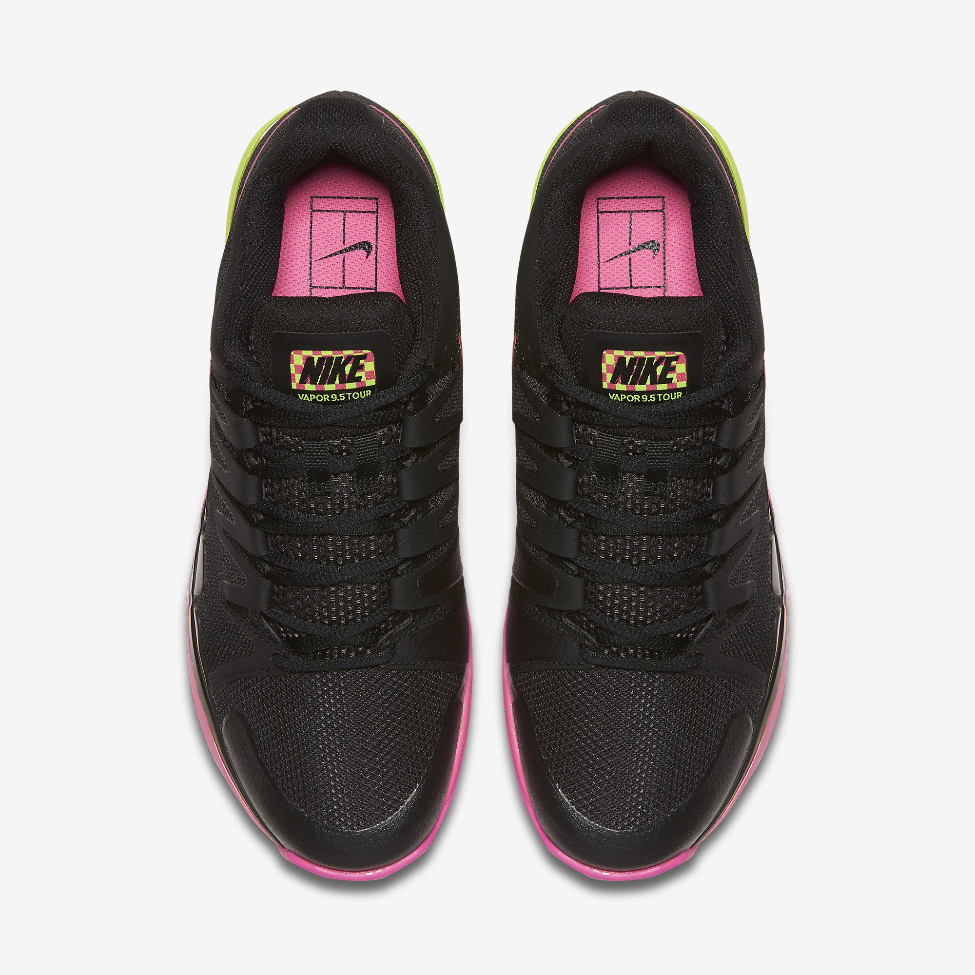 Nike Womens Zoom Vapor 9.5 Tennis Shoes - Black/Volt/Pink - wcy.wat.edu.pl