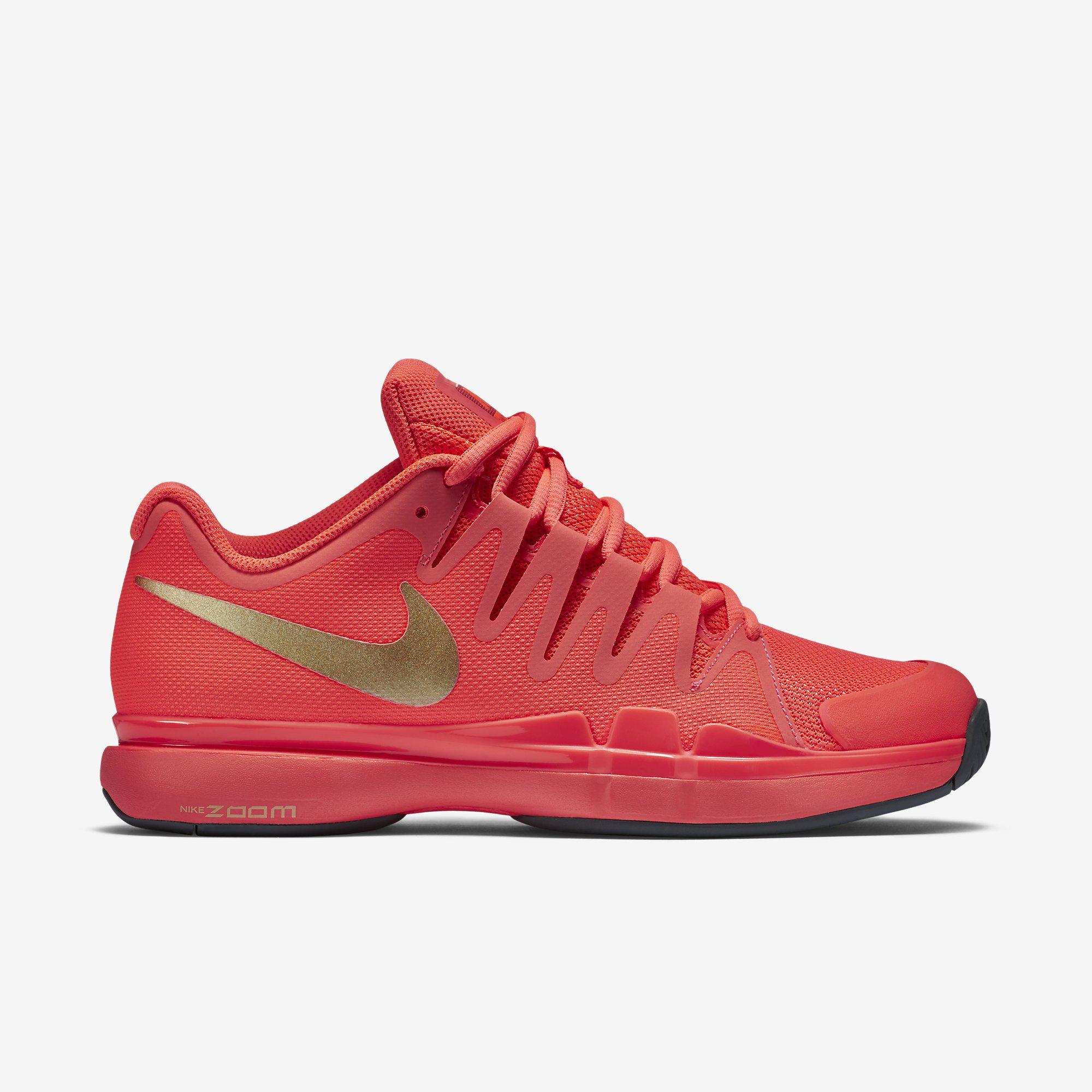 Nike Womens Zoom Vapor 9.5 Tennis Shoes - Hot Lava/Metallic Gold Star ...