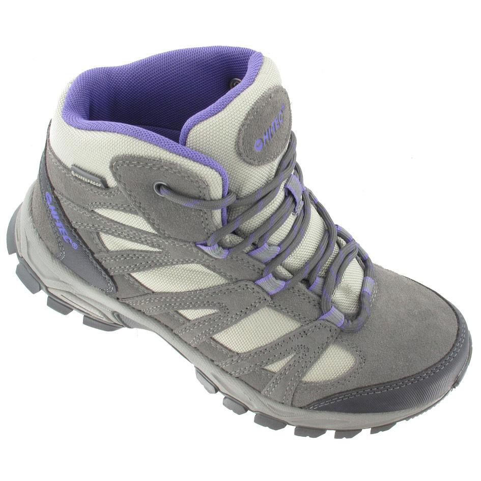 Hi-Tec Womens Alto Mid Waterproof Walking Boots - Grey/Purple ...