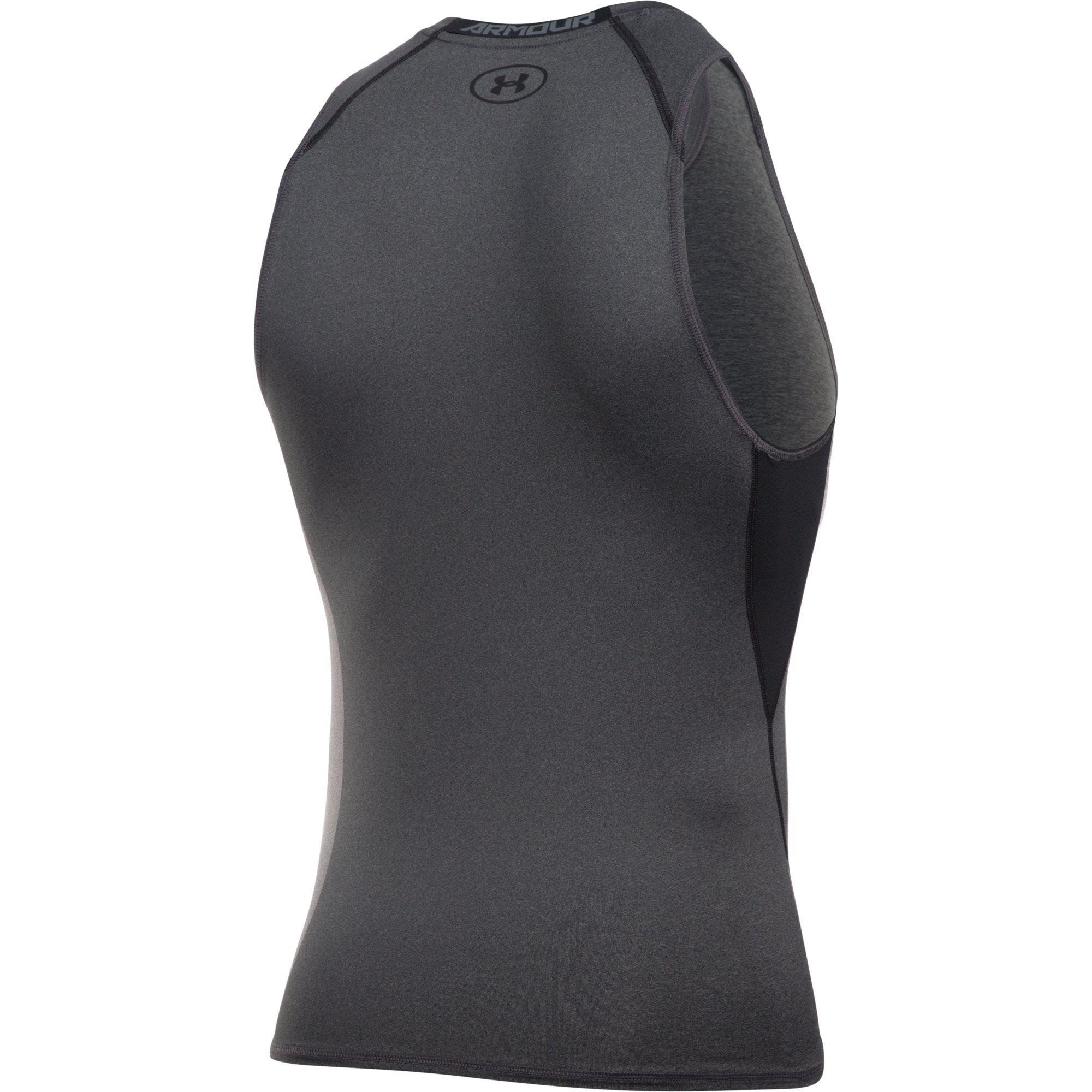 Under Armour Mens HeatGear Compression Tank Top Carbon Heather