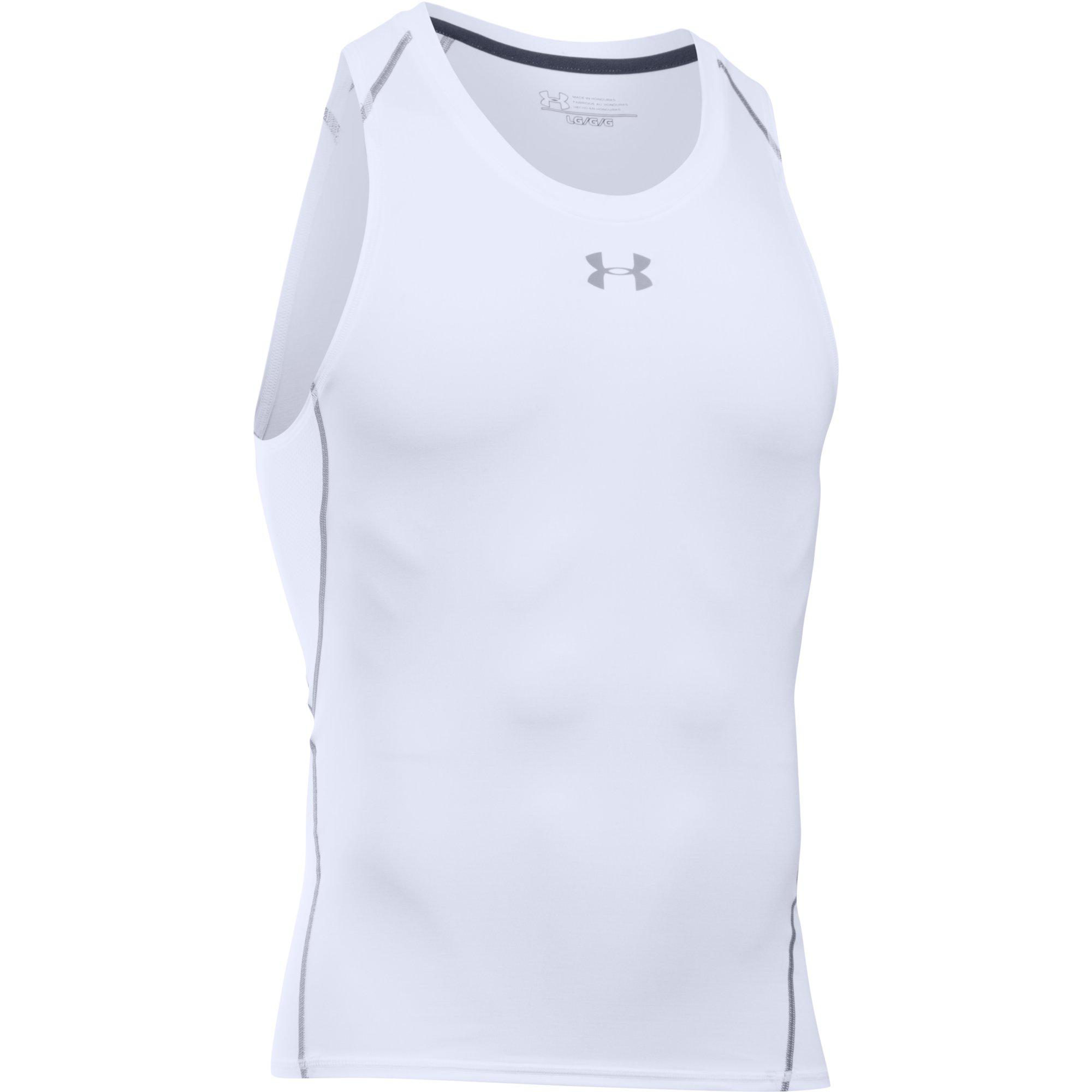 Under Armour Mens HeatGear Compression Tank Top White