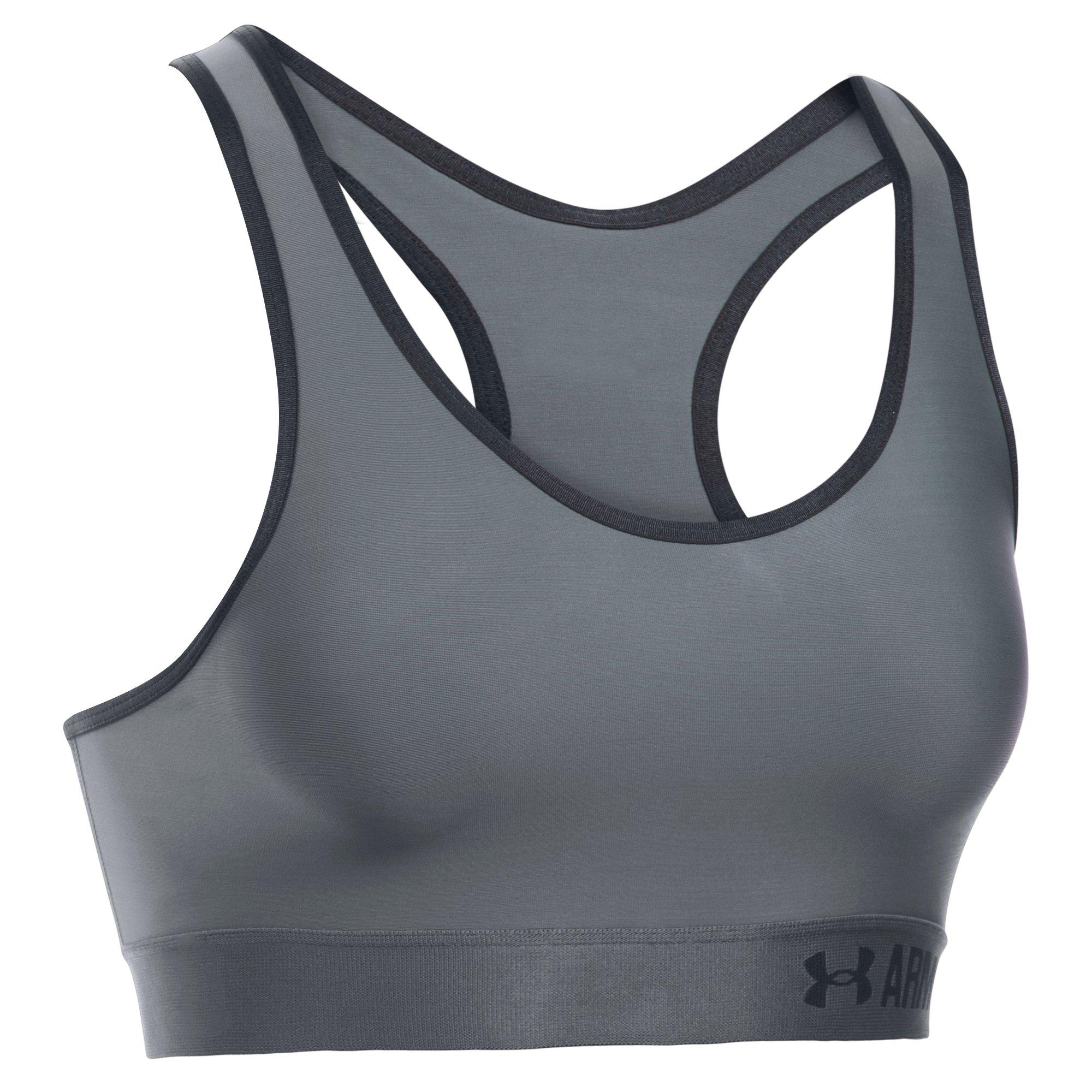 Under Armour Womens Armour Mid Sports Bra - Grey ...