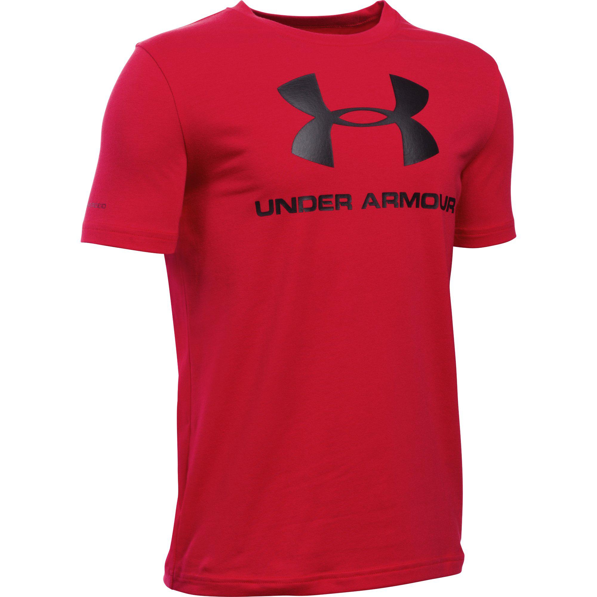 Under Armour Boys Sportstyle Logo T-Shirt - Red - Tennisnuts.com