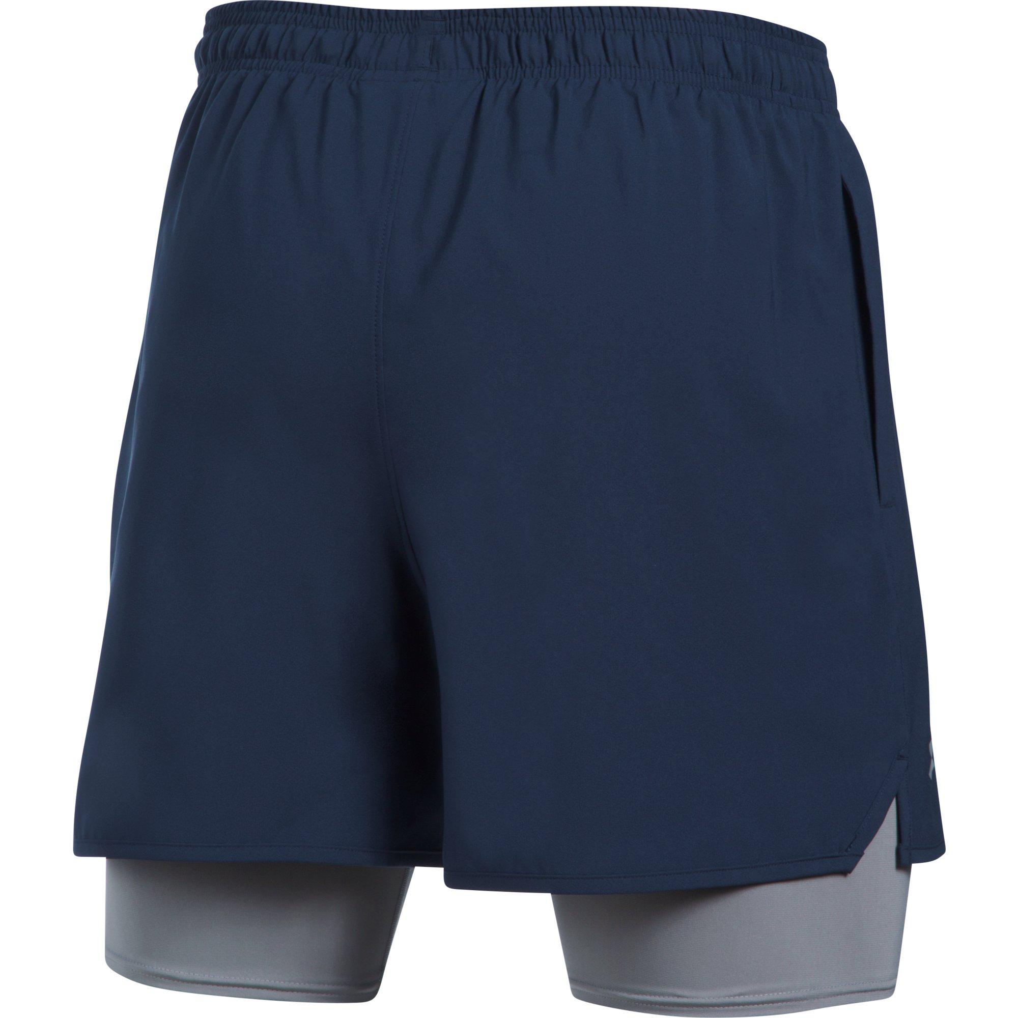 under armour men's qualifier 2 in 1 shorts