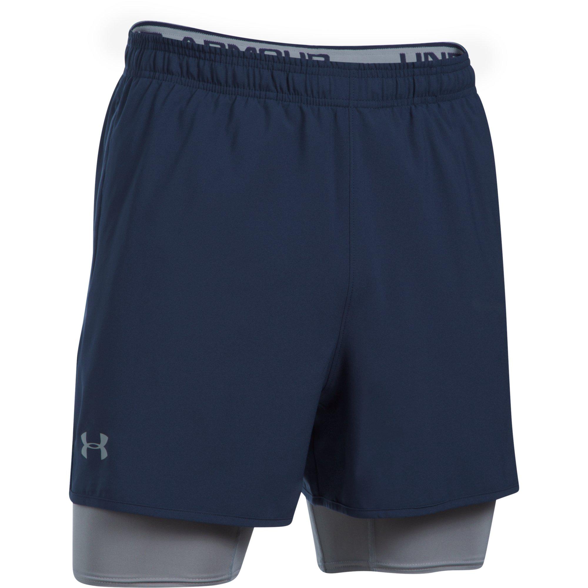 Under Armour Mens Qualifier 2 in 1 Shorts - Midnight Navy - Tennisnuts.com