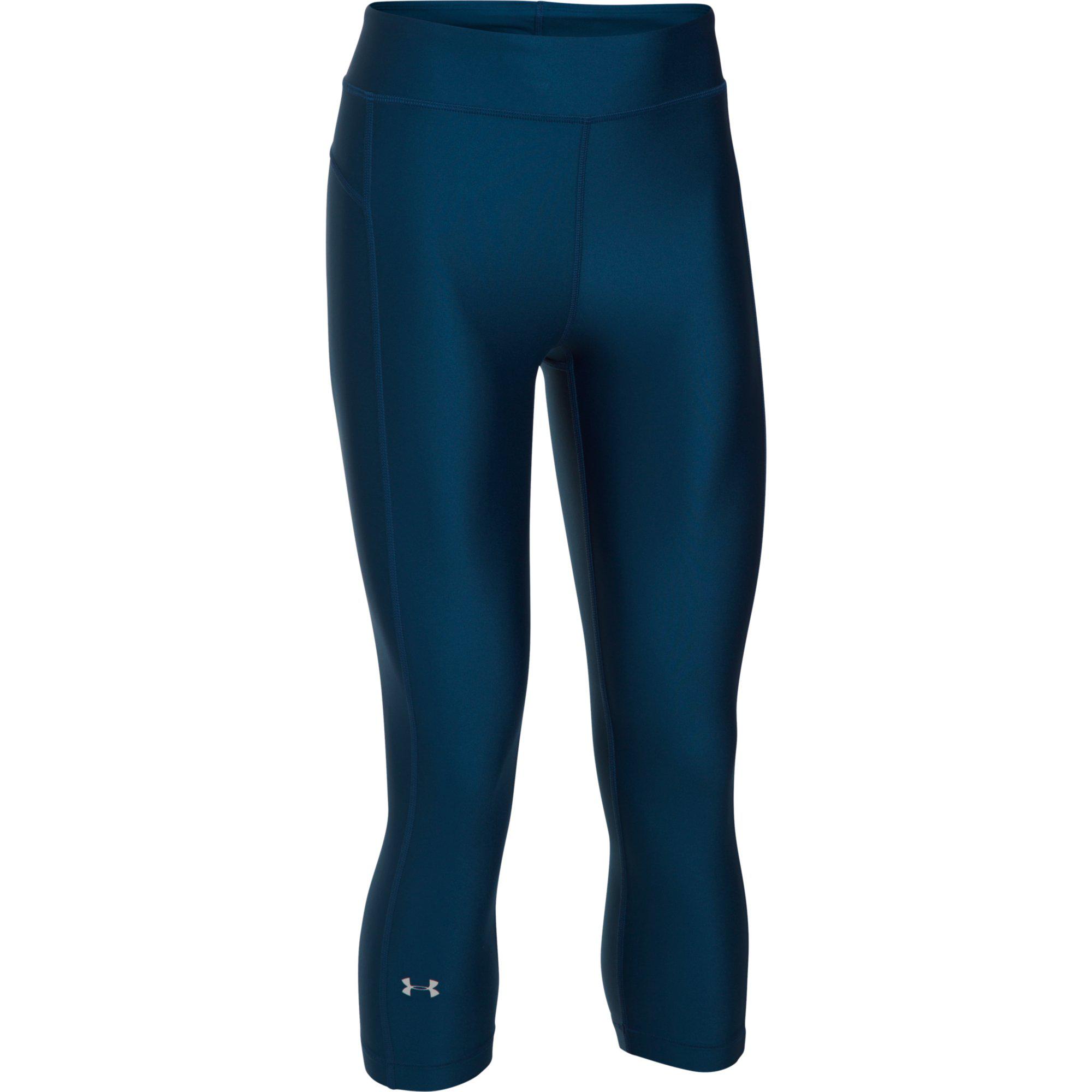 Under Armour Womens HeatGear Capri - Blackout Navy - Tennisnuts.com