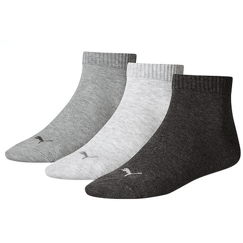 Puma Quarter Training Socks (3 Pairs) - Grey - Tennisnuts.com