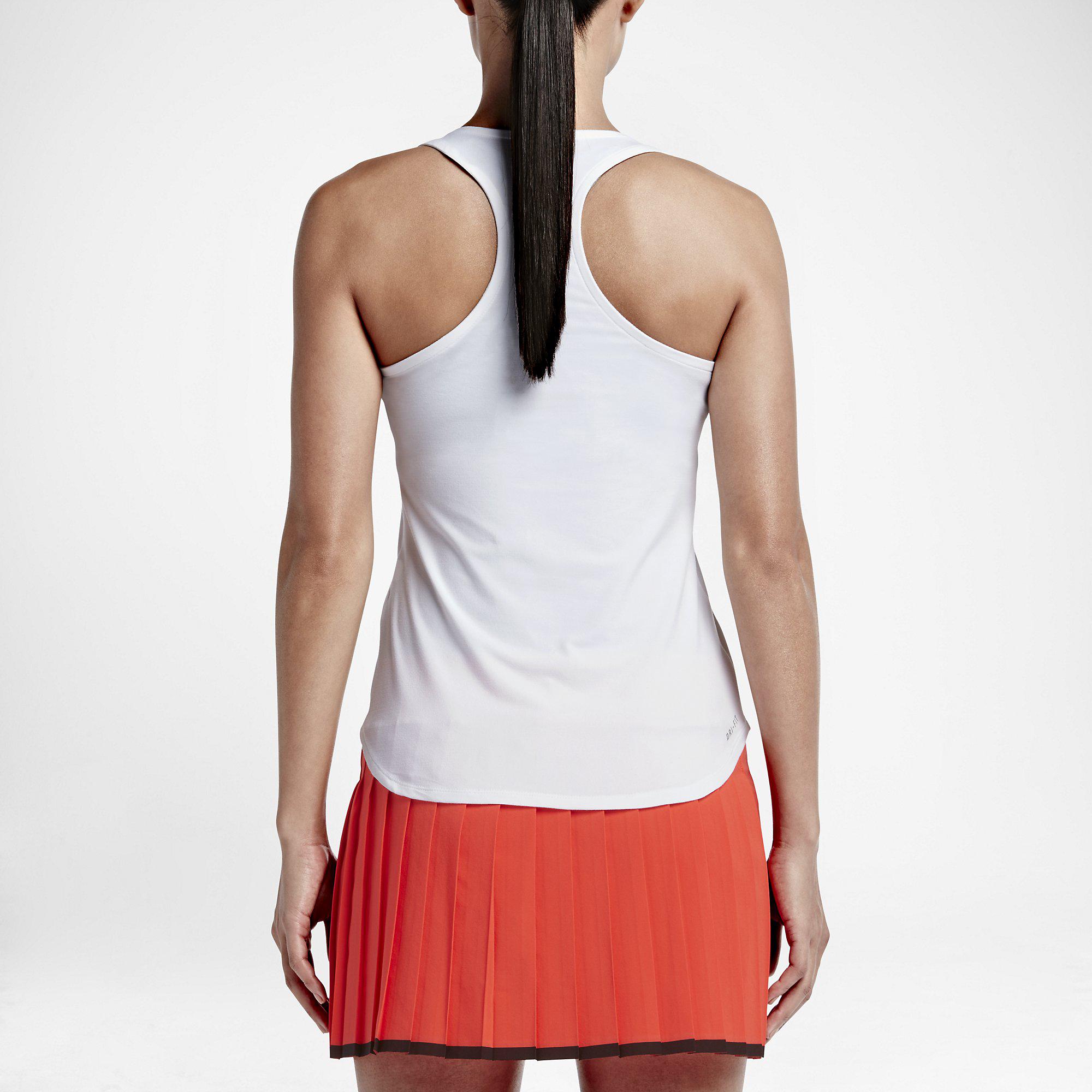 Nike Womens Pure Tank Top - White/Black - Tennisnuts.com