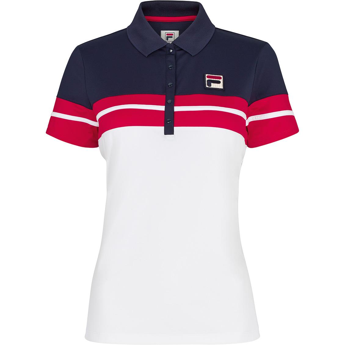 Fila Womens Heritage Polo - Blue/Red/White - Tennisnuts.com