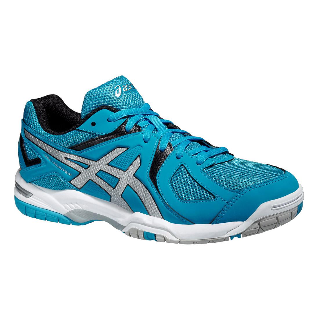 Asics Womens GEL-Hunter 3 Indoor Court Shoes - Turquoise/Silver/Black -  