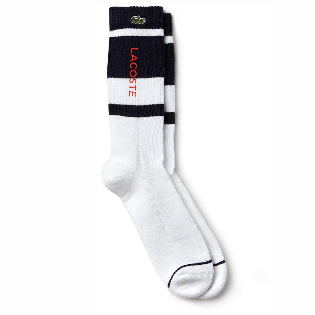 Lacoste Sport Socks (1 Pair) White/Navy Blue
