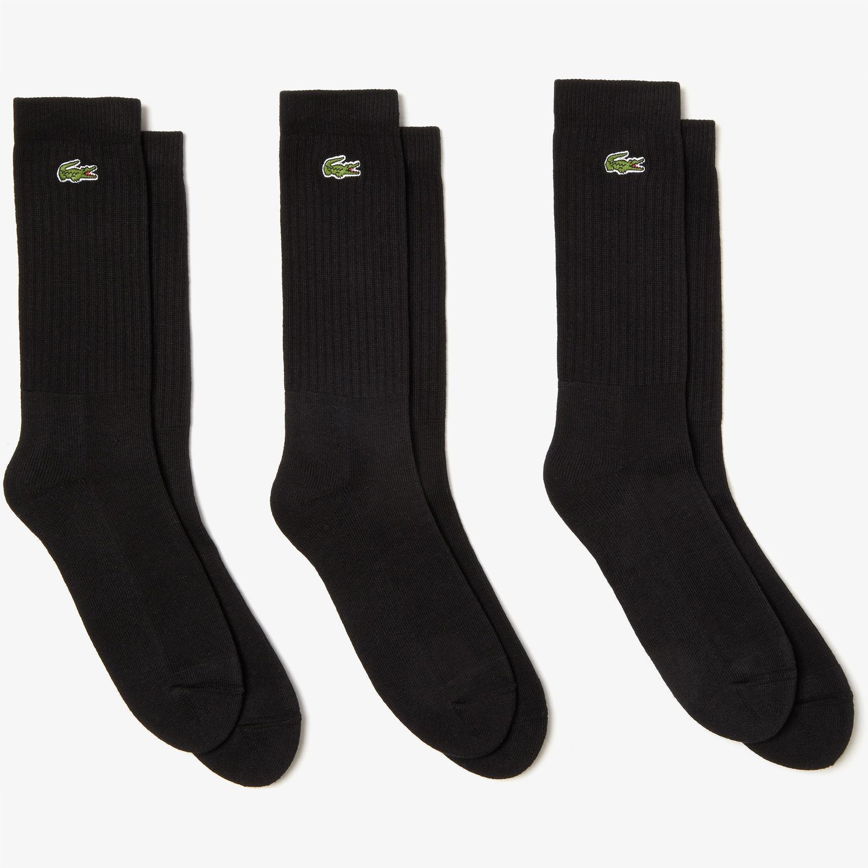 Lacoste Mens Sport Socks (3 Pairs) Black