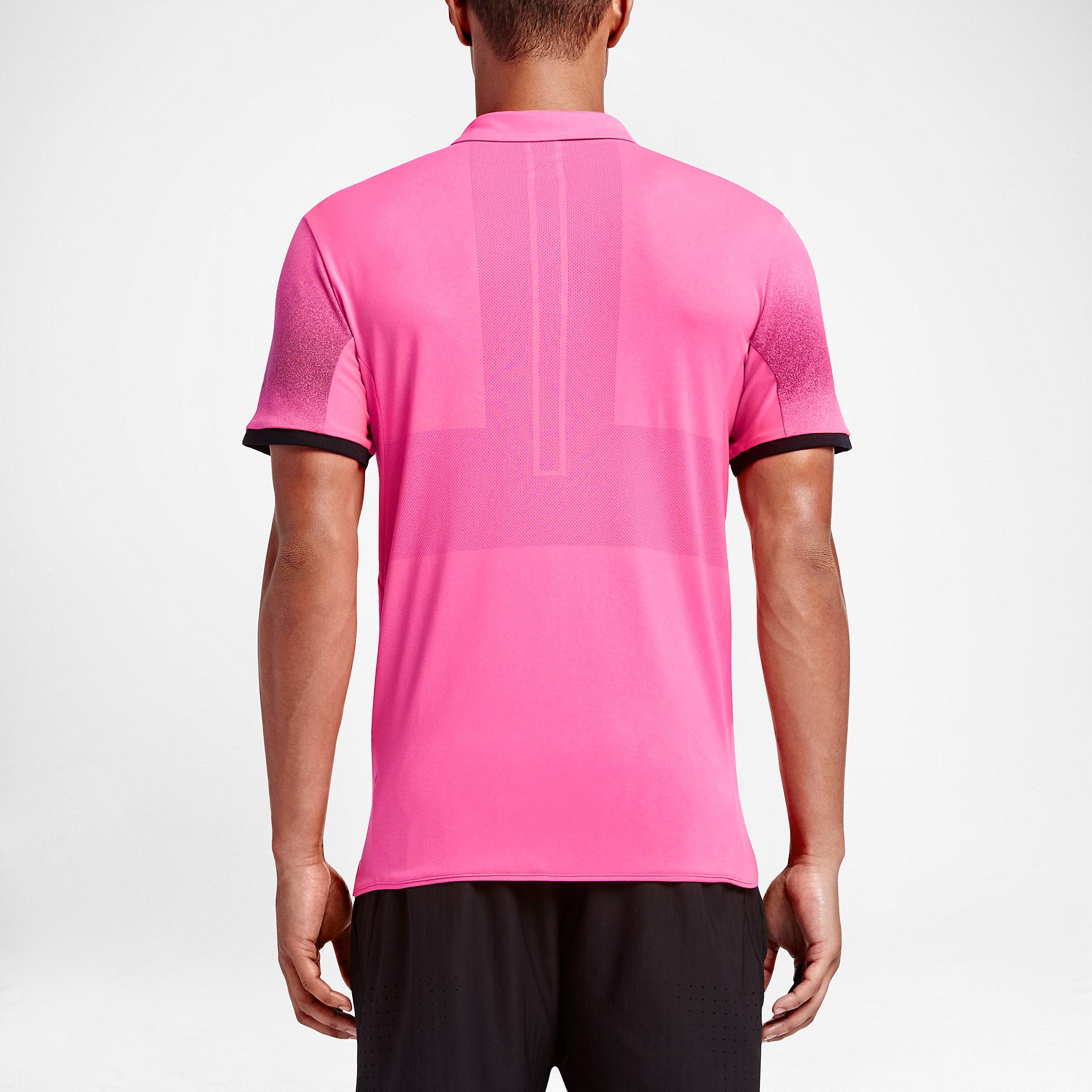 Nike Mens Advantage Premier RF Polo - Hyper Pink/Black - Tennisnuts.com