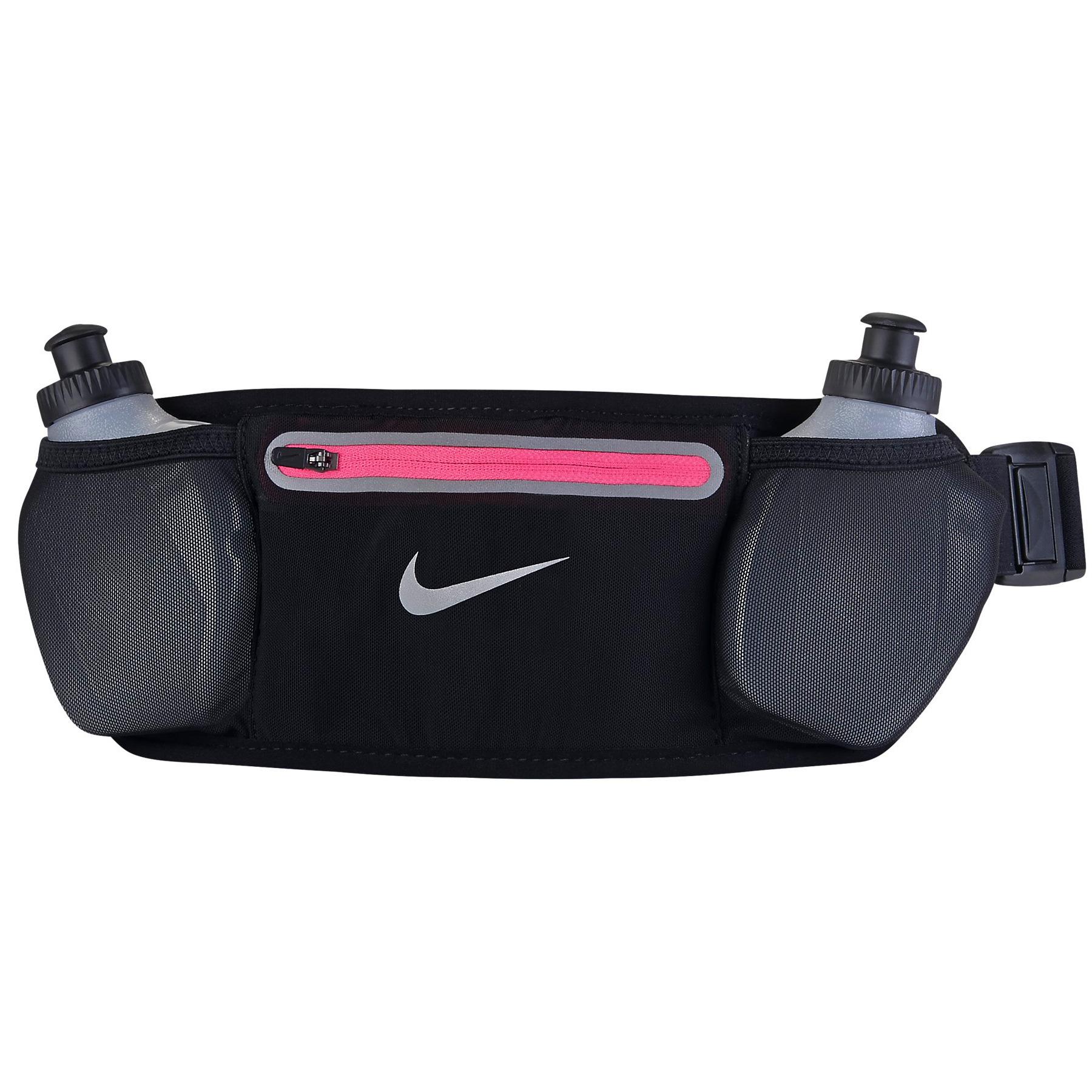 Nike Lean Two-Bottle Running Waistpack - Black/Pink Pow - Tennisnuts.com