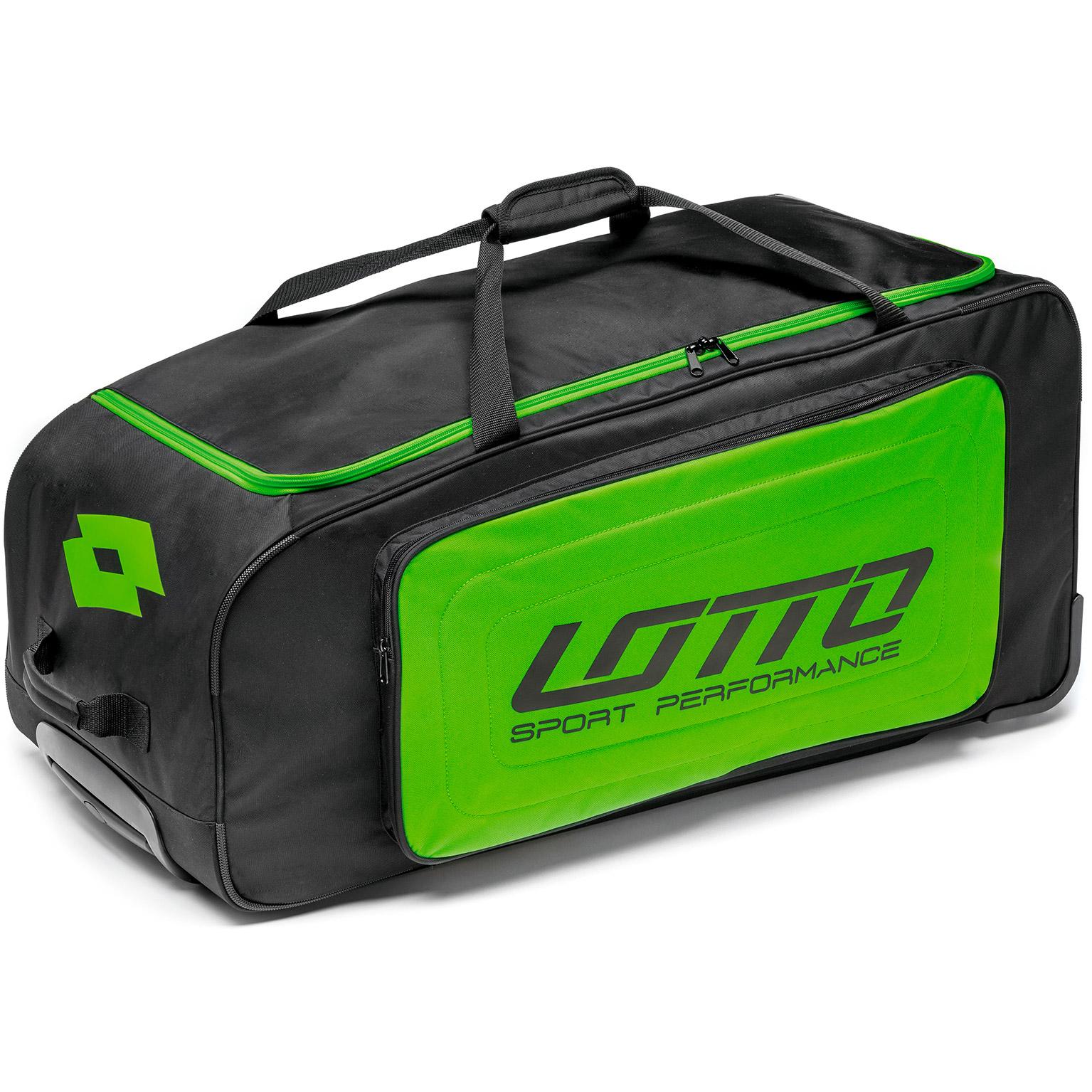 Lotto Trolley Team II Bag All Black/Fluo Green