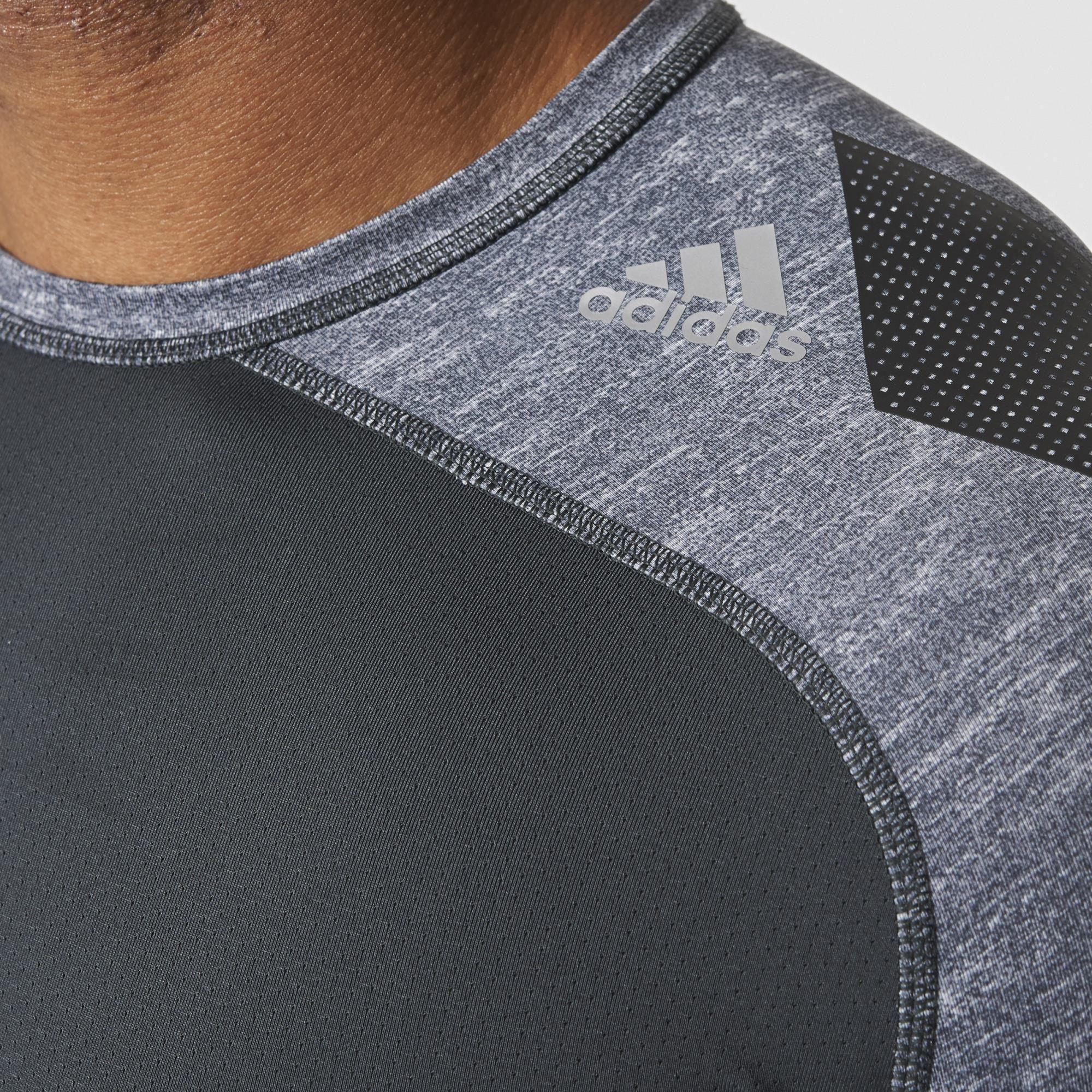 Adidas Mens Techfit Cool Short Sleeve Top - Dark Grey/Black ...