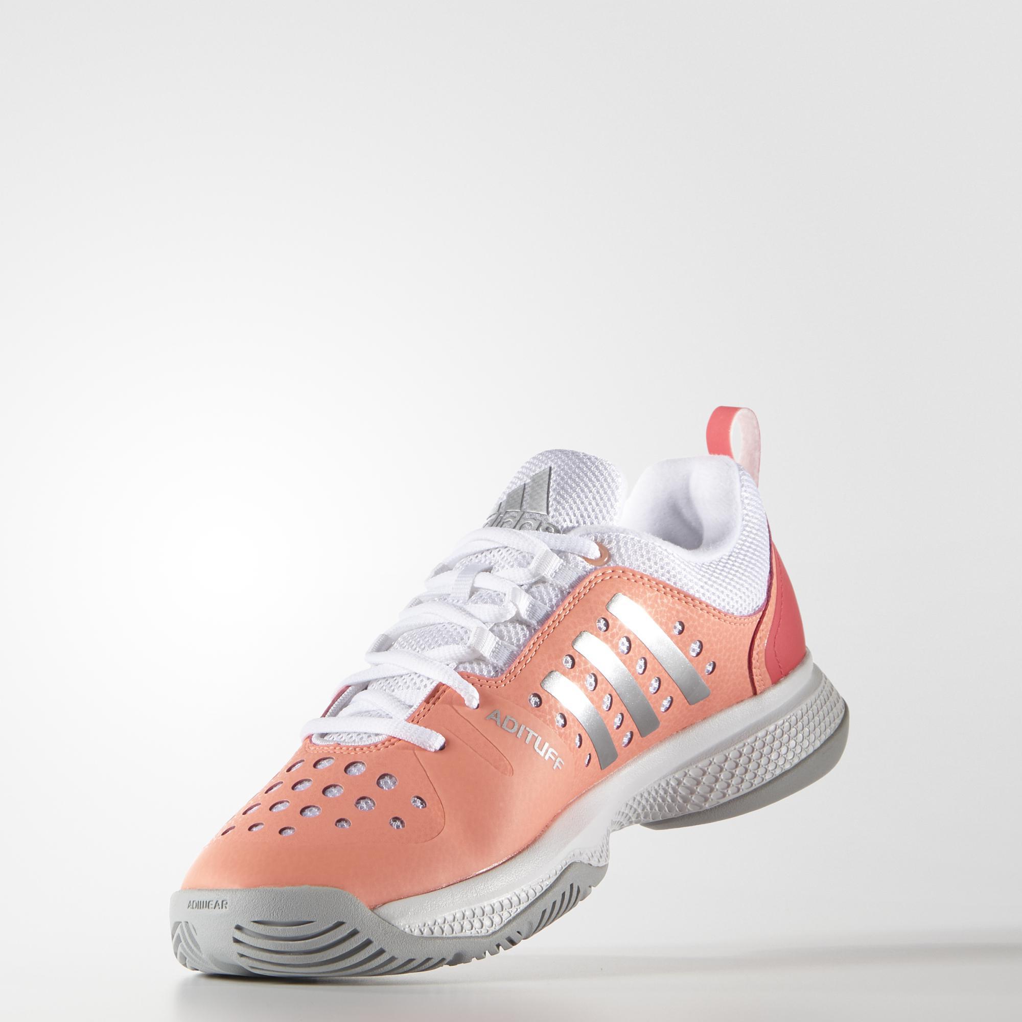 Adidas Womens Barricade Classic Bounce Tennis Shoes - Red - Tennisnuts.com