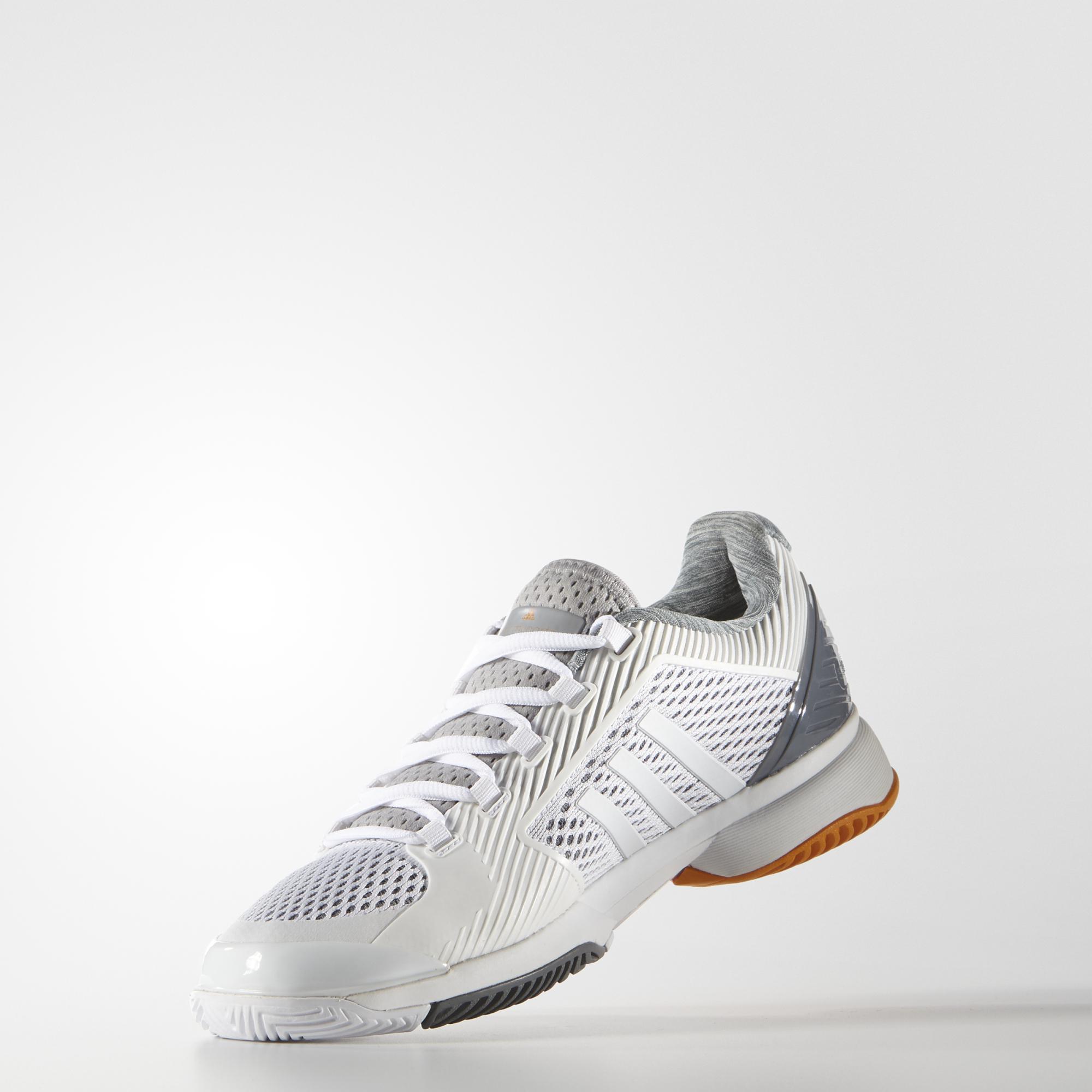 Adidas Womens SMC Barricade 2016 Tennis Shoes White/Grey