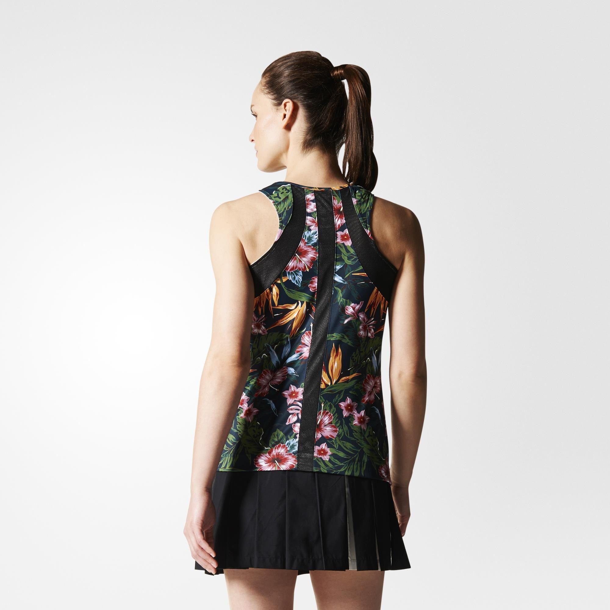 Adidas Womens Y3 Roland Garros Tank Top Flower/White