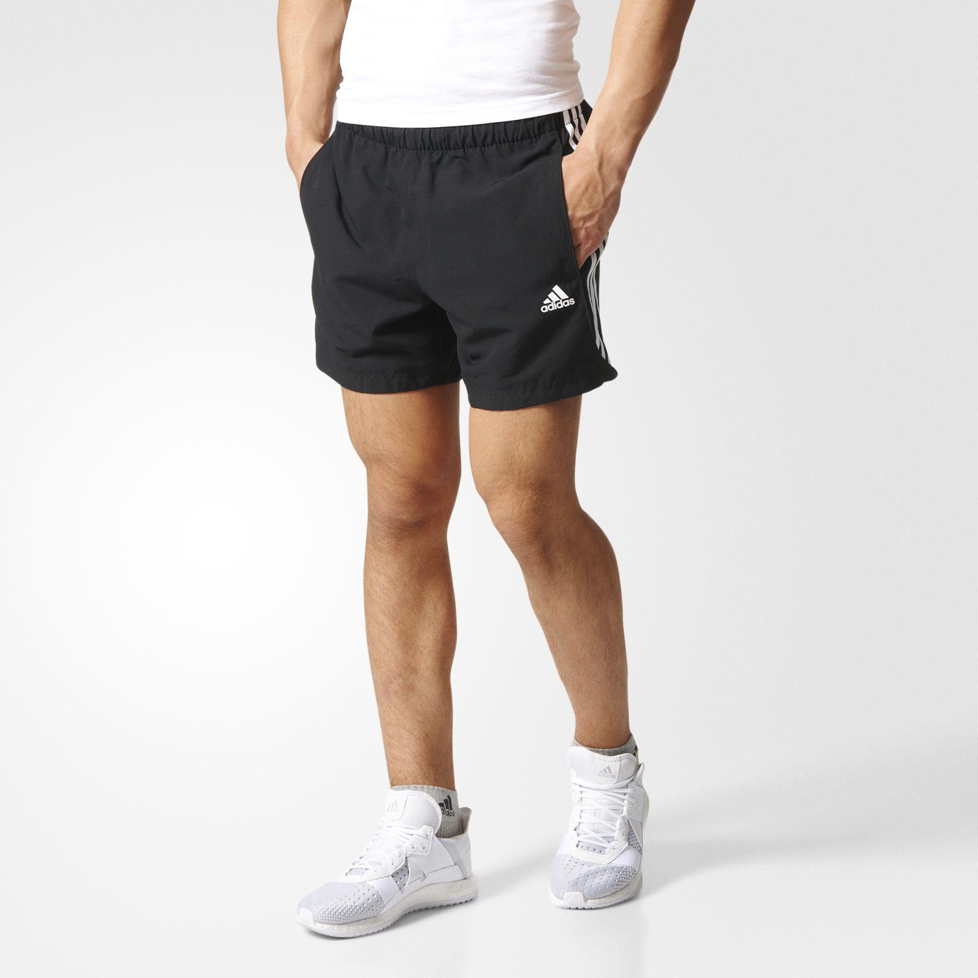Adidas Mens Essential 3-Stripe Chelsea Shorts - Black - Tennisnuts.com