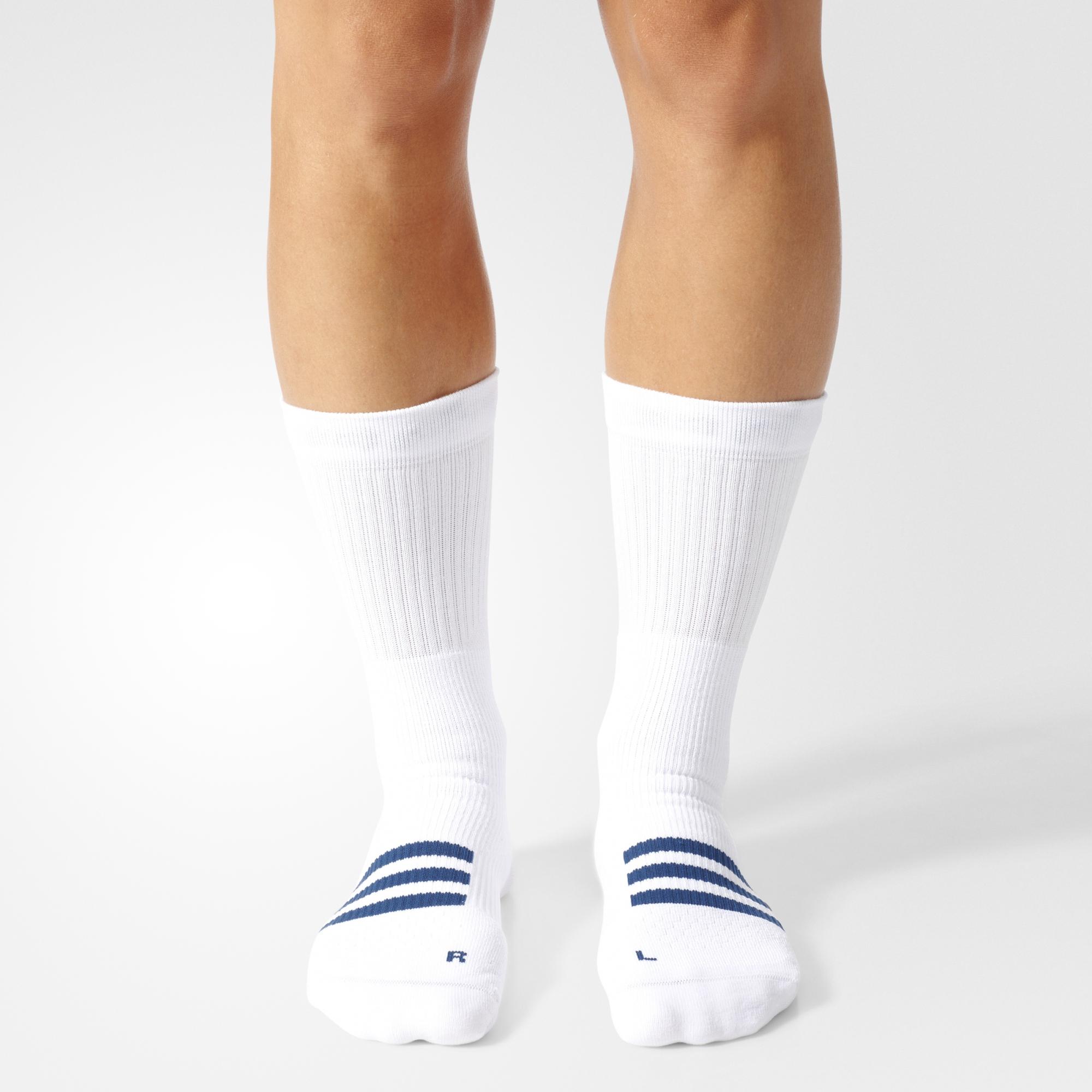 Adidas Tennis ID Crew Socks (1 Pair) White/Blue