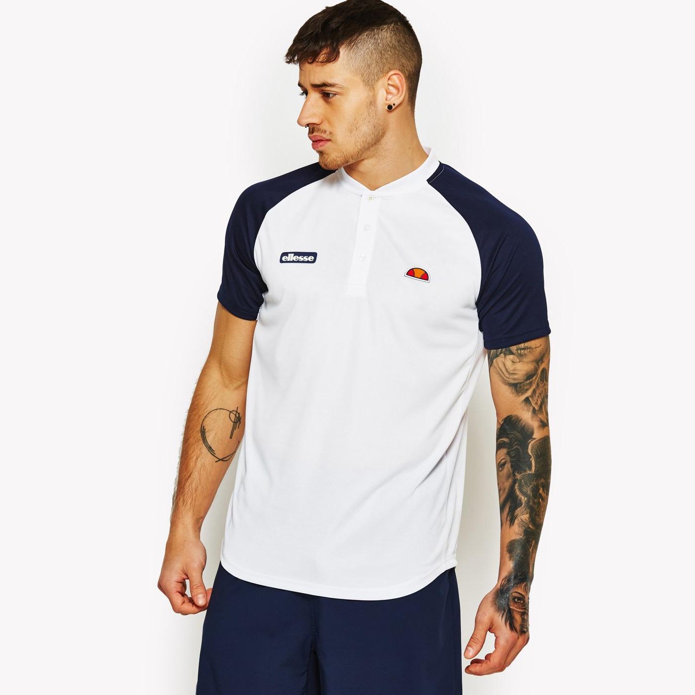 Ellesse Mens Hawk Poly Polo White/Peacoat Navy