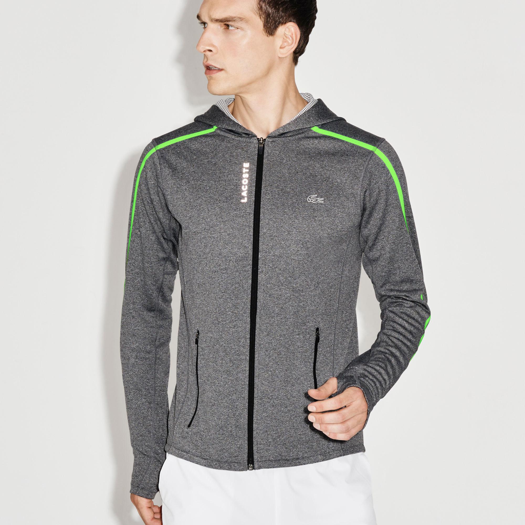 Lacoste Mens Hooded Tennis Jacket Pitch Grey