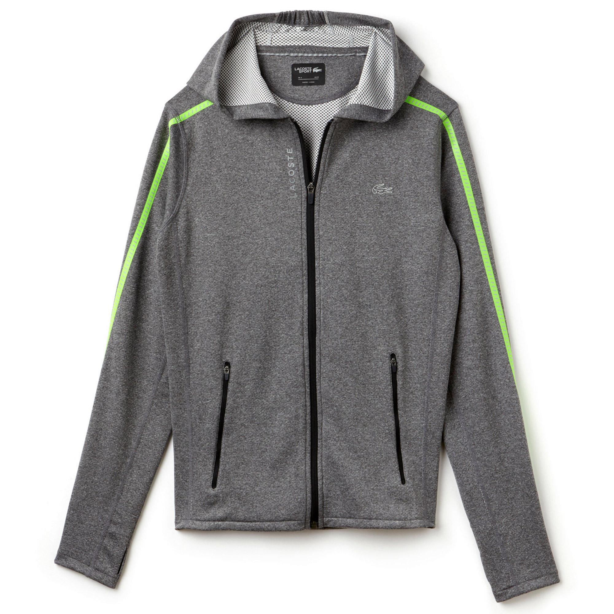 Lacoste Mens Hooded Tennis Jacket Pitch Grey