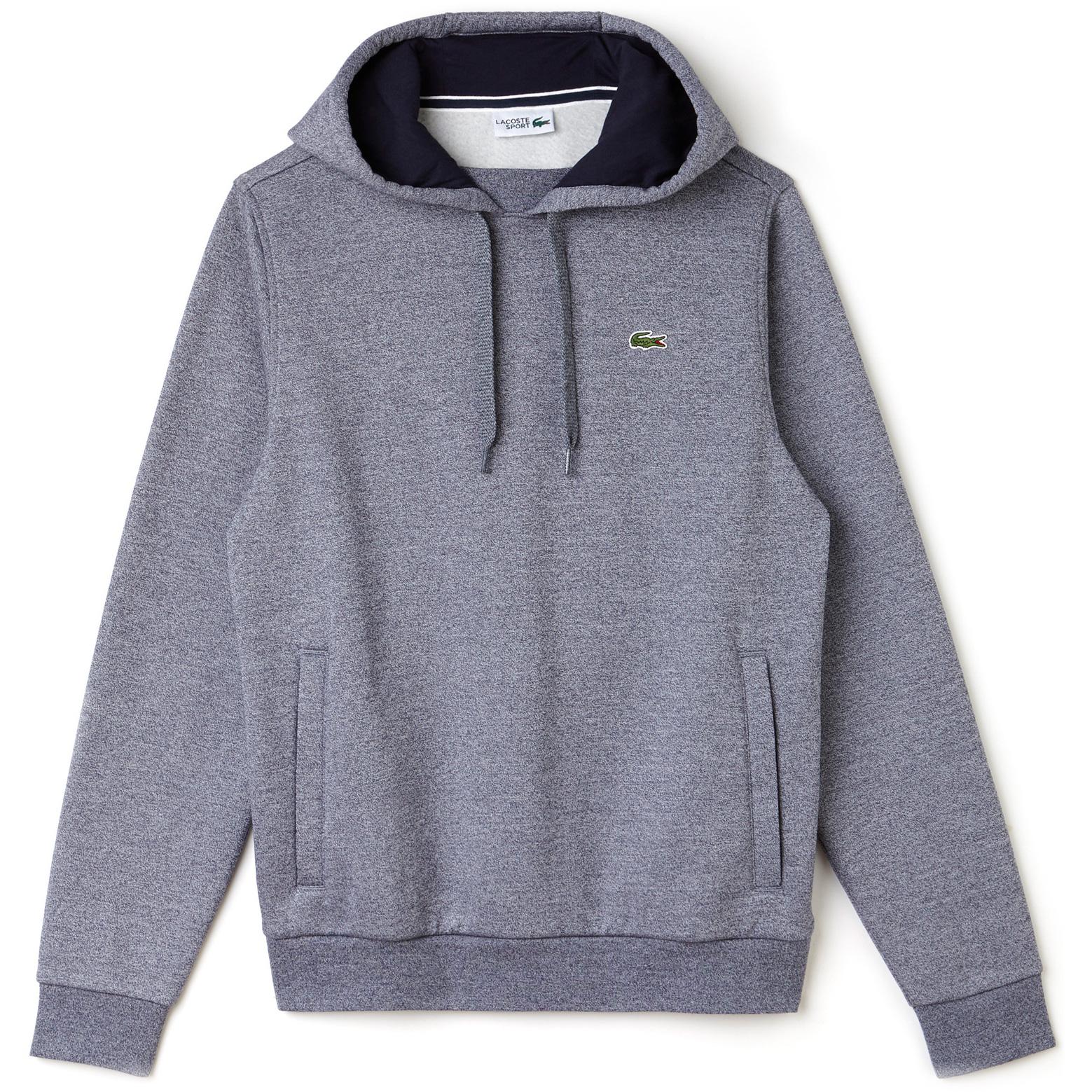 Lacoste Sport Mens Hooded Fleece Tennis Sweatshirt - Mouline Navy Blue ...