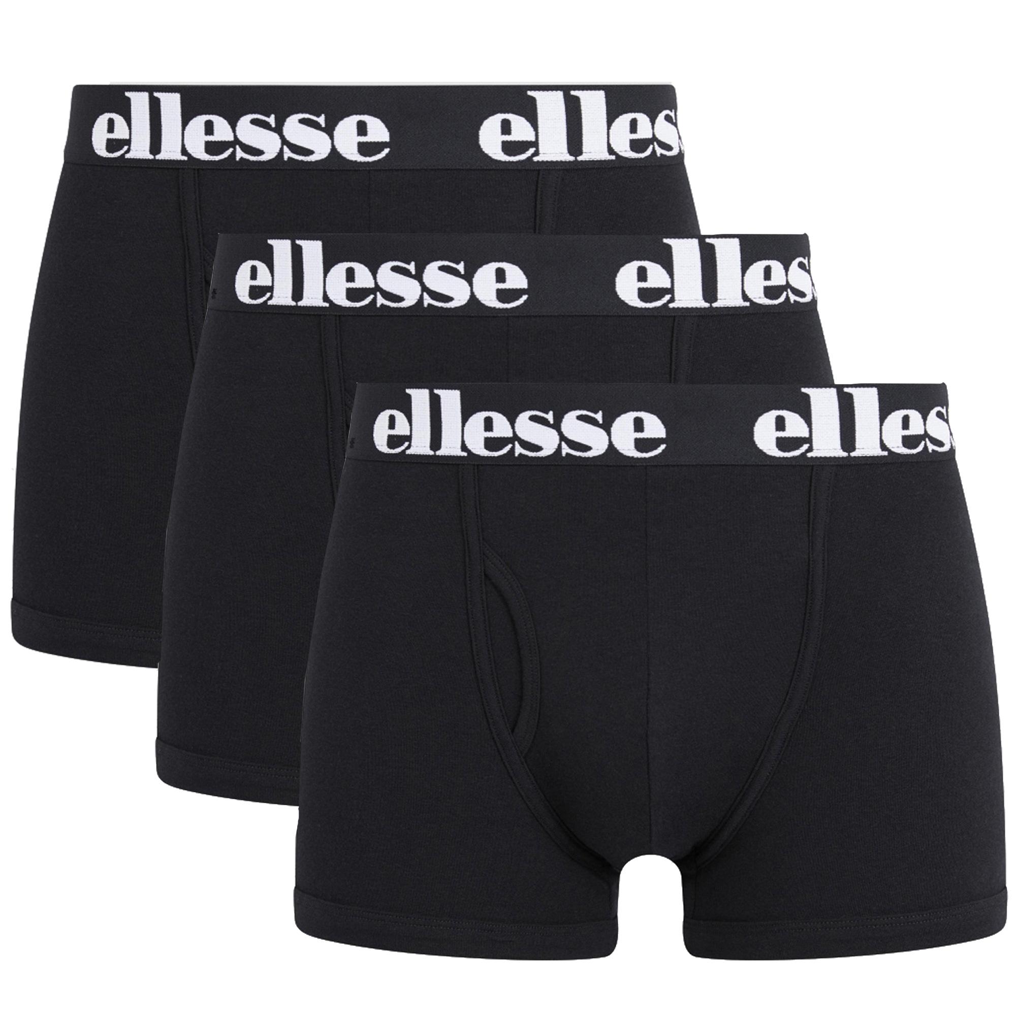 Ellesse Mens Hali Boxer Trunks (3 Pack) Black
