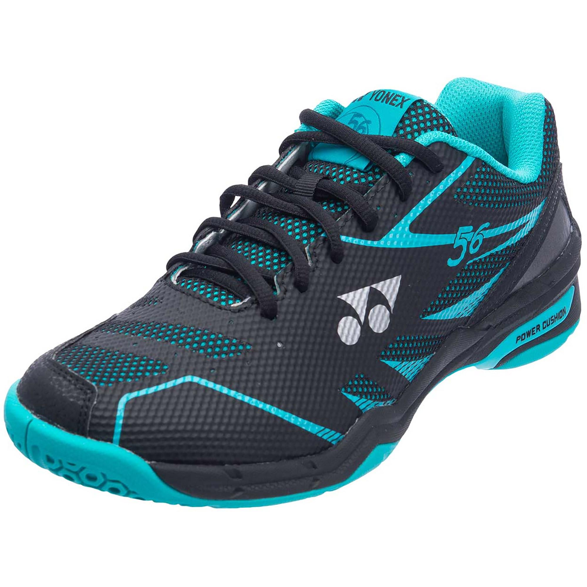 Yonex Mens Power Cushion 56 Badminton Shoes - Black/Mint - Tennisnuts.com