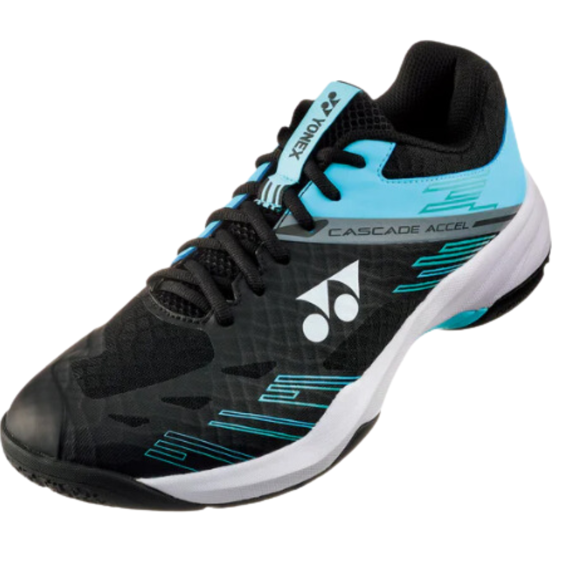 靴 Yonex Cascade Accel 24cm Yonex Mens Cascade Accel Wide Badminton Shoes - Black / Ice Blue