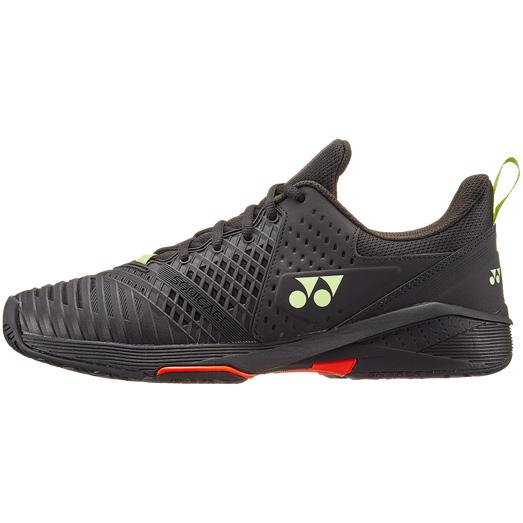 Yonex Mens Sonicage 3 Tennis Shoes Black/Lime