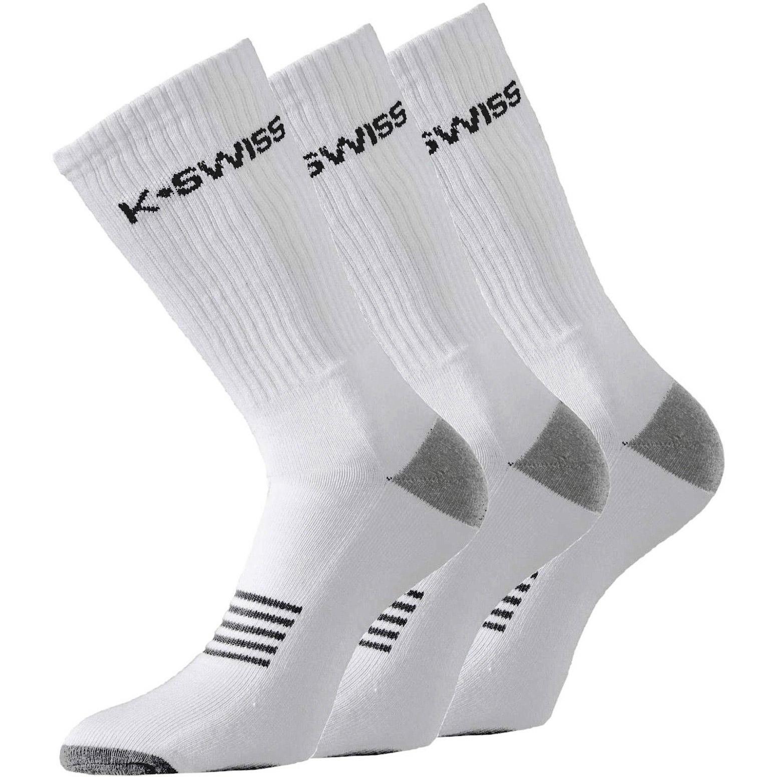 KSwiss Mens Sport Socks (3 Pairs) White/Black/Grey