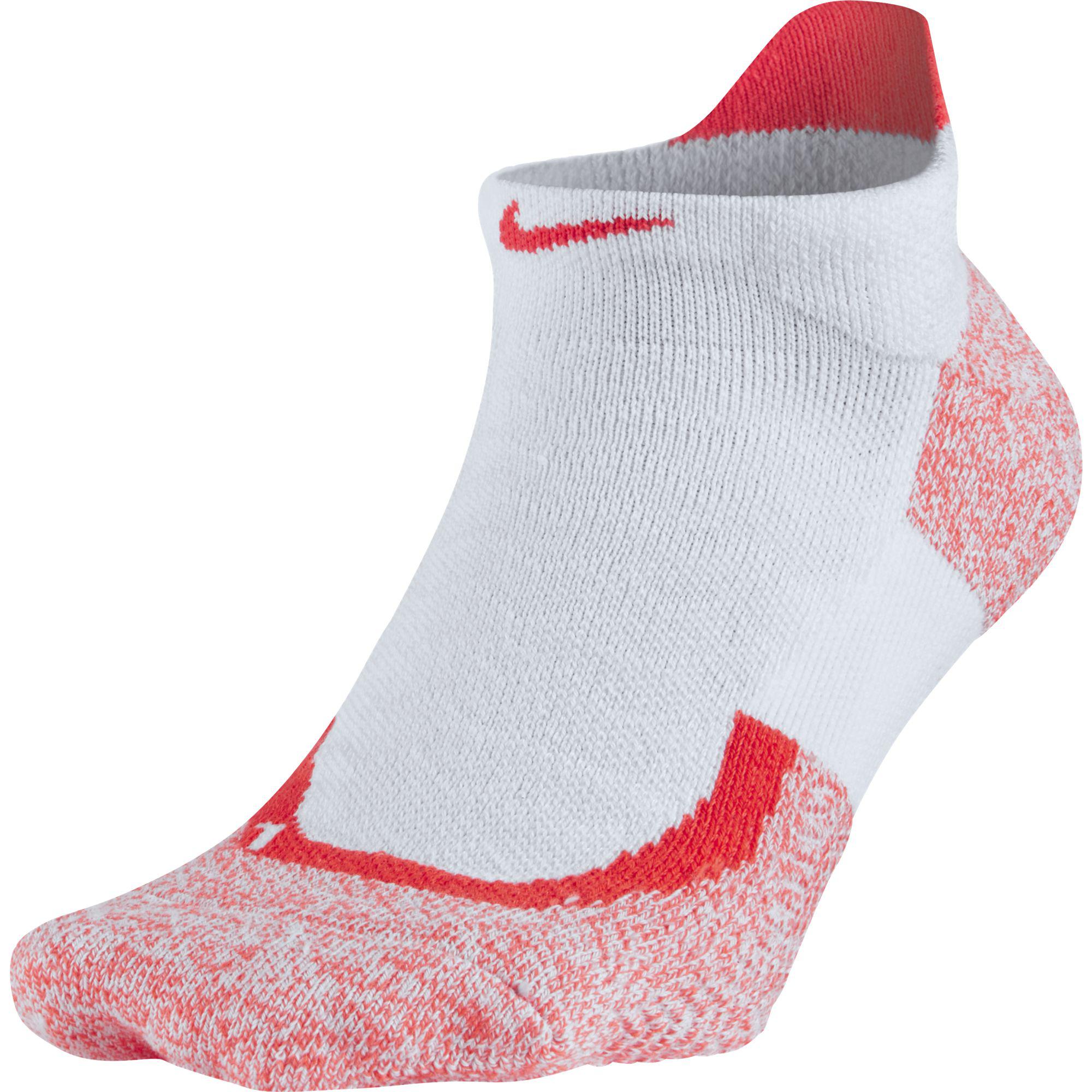 Nike Elite NoShow Tennis Socks (1 Pair) White/Bright Mango
