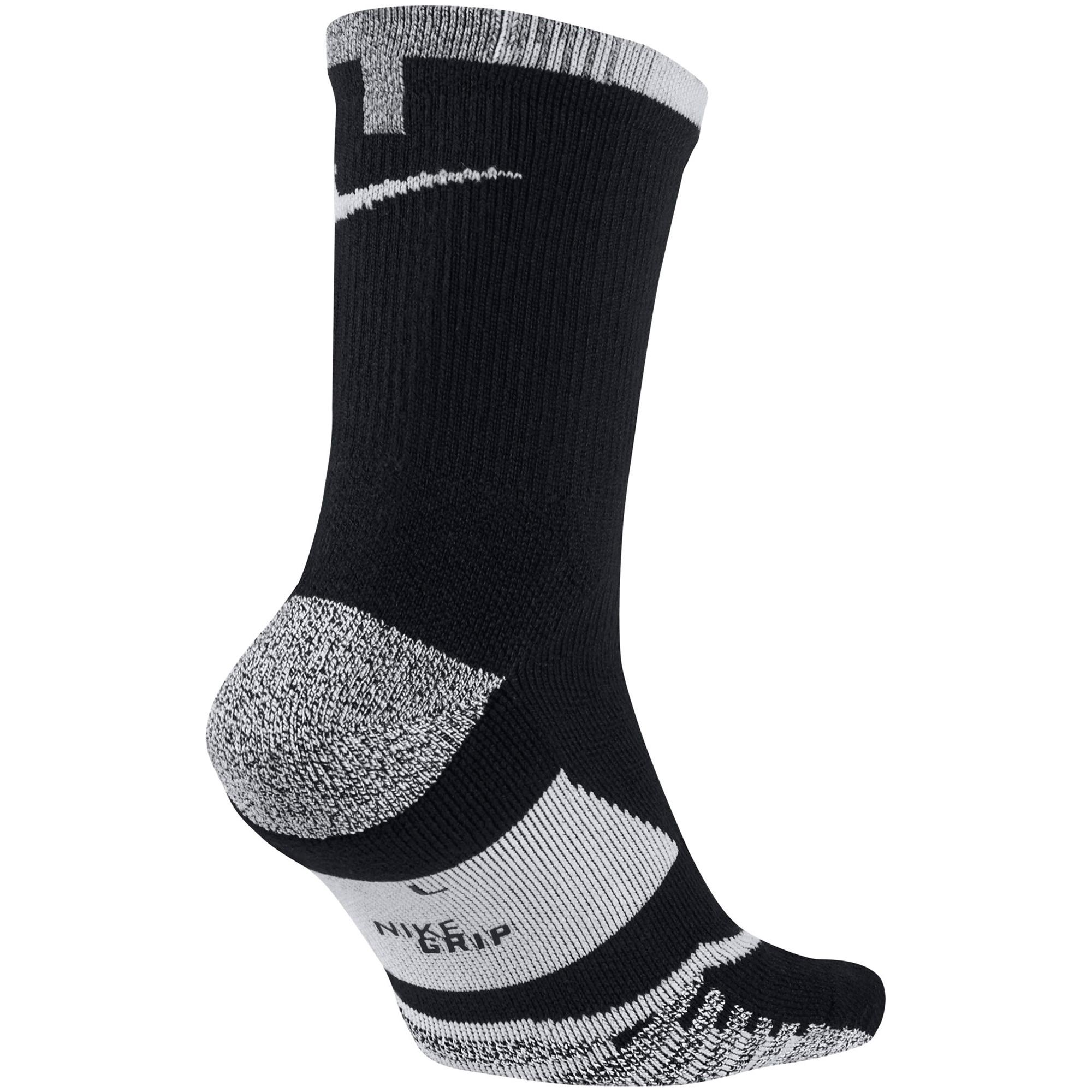 Nike Grip Elite Crew Tennis Socks (1 Pair) - Black/White - Tennisnuts.com