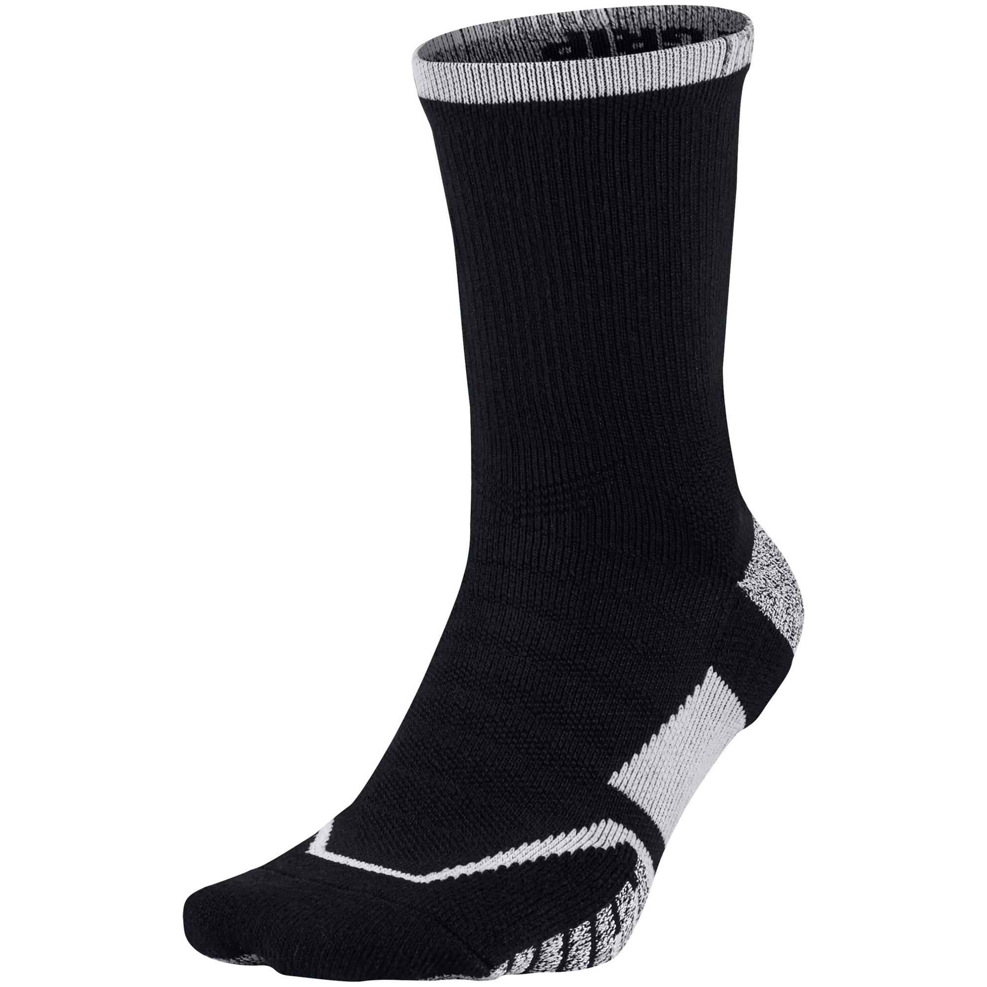 Nike Grip Elite Crew Tennis Socks (1 Pair) - Black/White - Tennisnuts.com