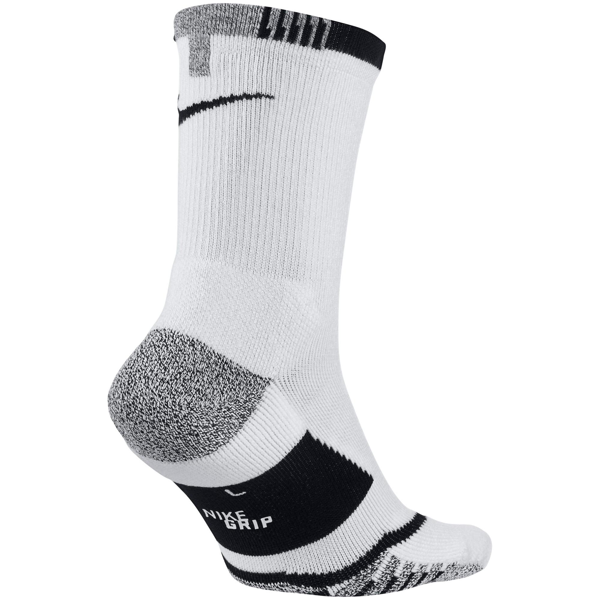 Nike Grip Elite Crew Tennis Socks (1 Pair) - White/Black - Tennisnuts.com