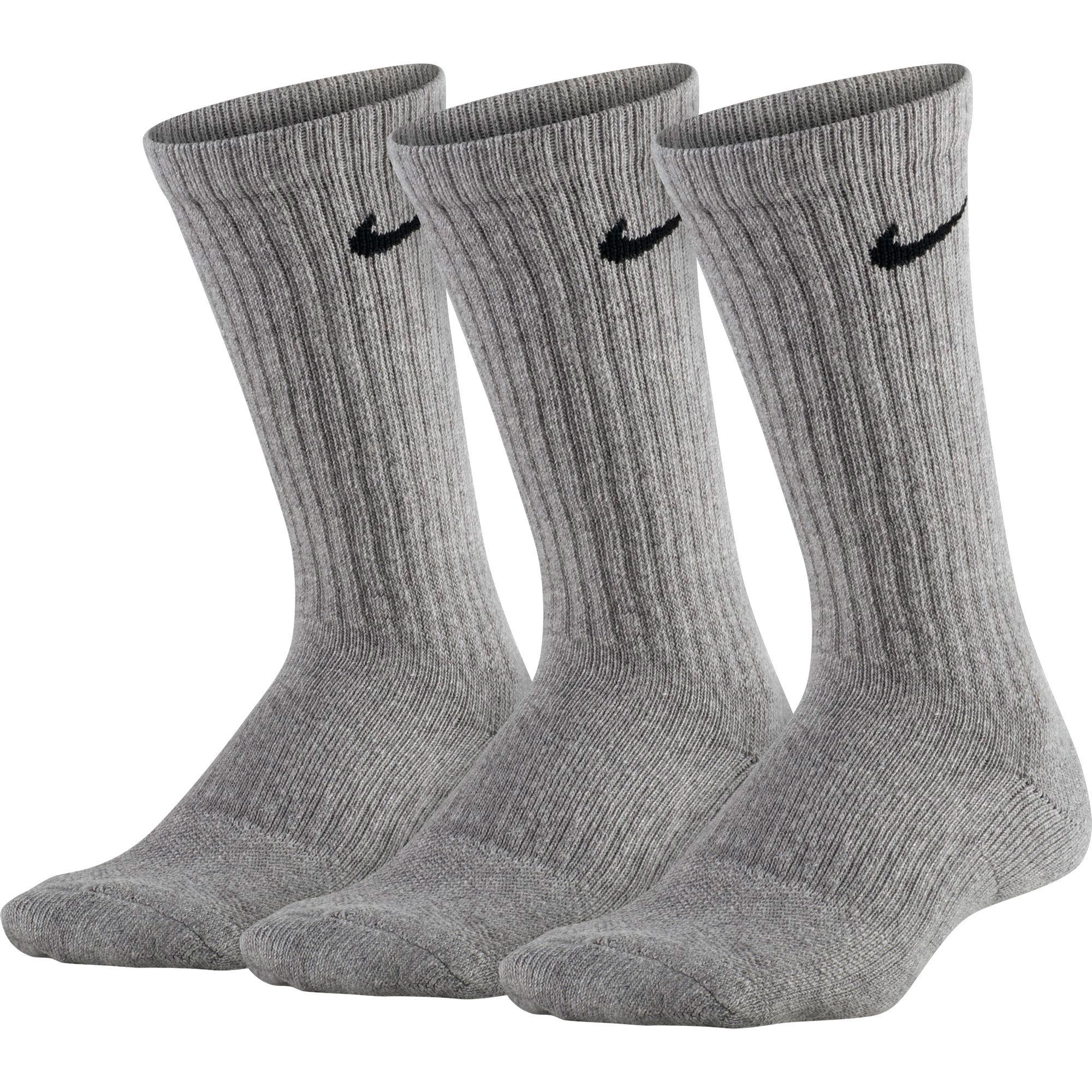 black nike socks with grey swoosh
