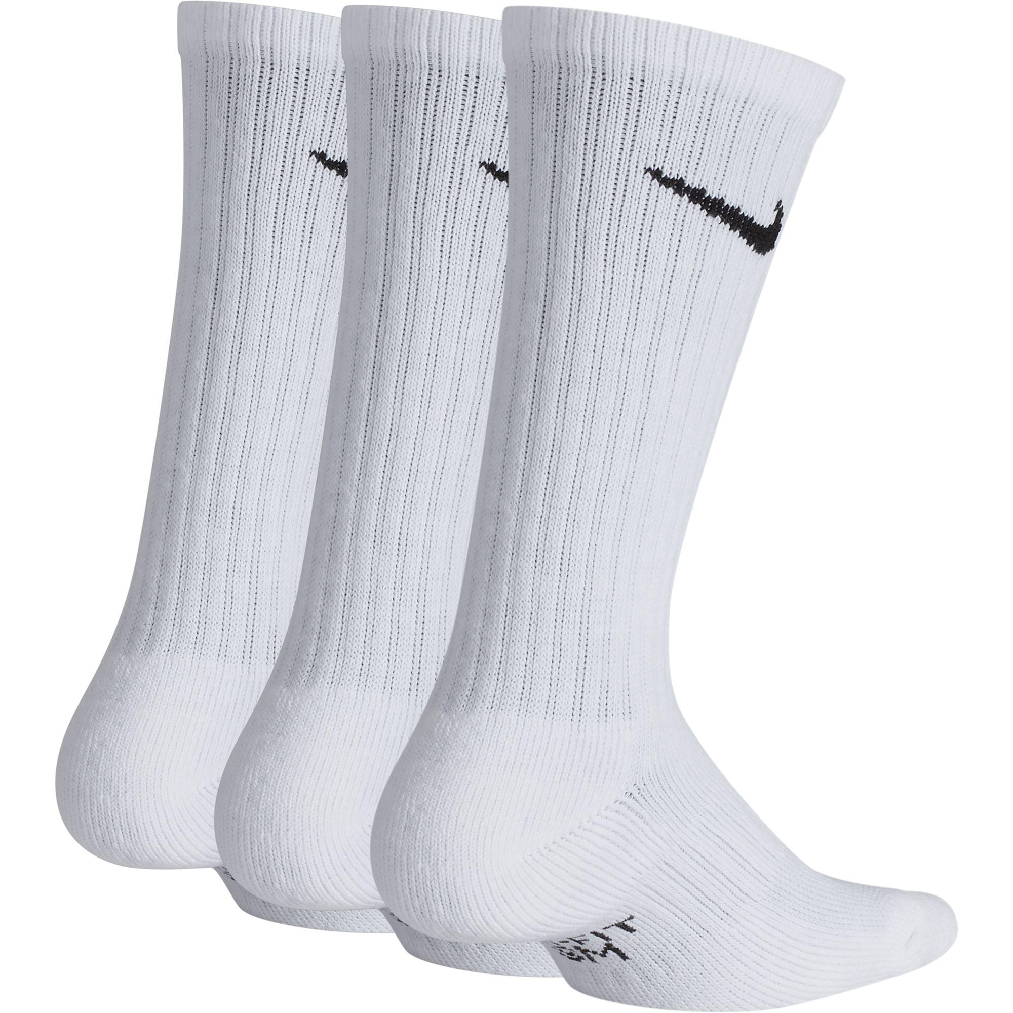 Nike Kids Performance Cushioned Crew Training Socks (3 Pairs) - White ...