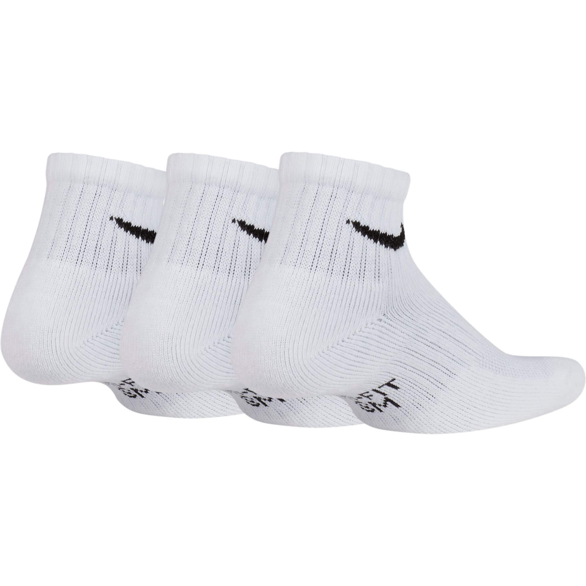 Nike Kids Performance Cushioned Quarter Tennis Socks (3 Pairs) - White ...