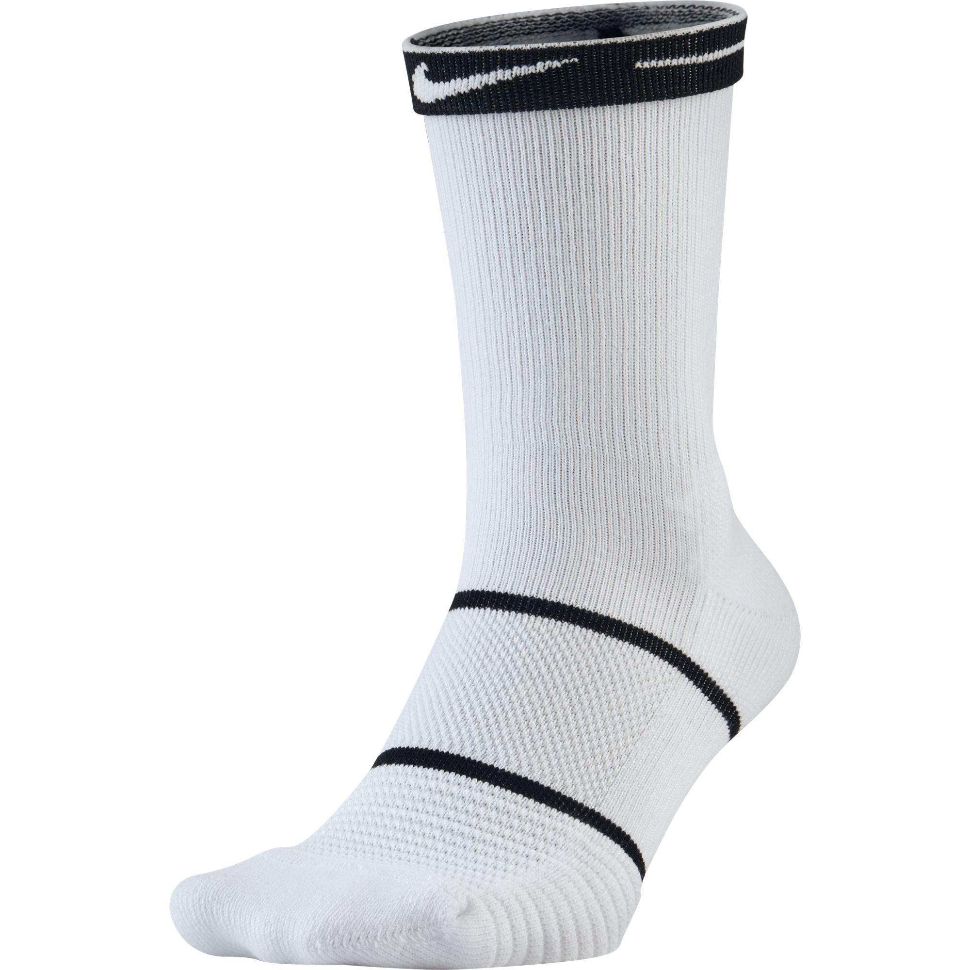 Nike Court Essential Crew Socks (1 Pair) - White/Black - Tennisnuts.com